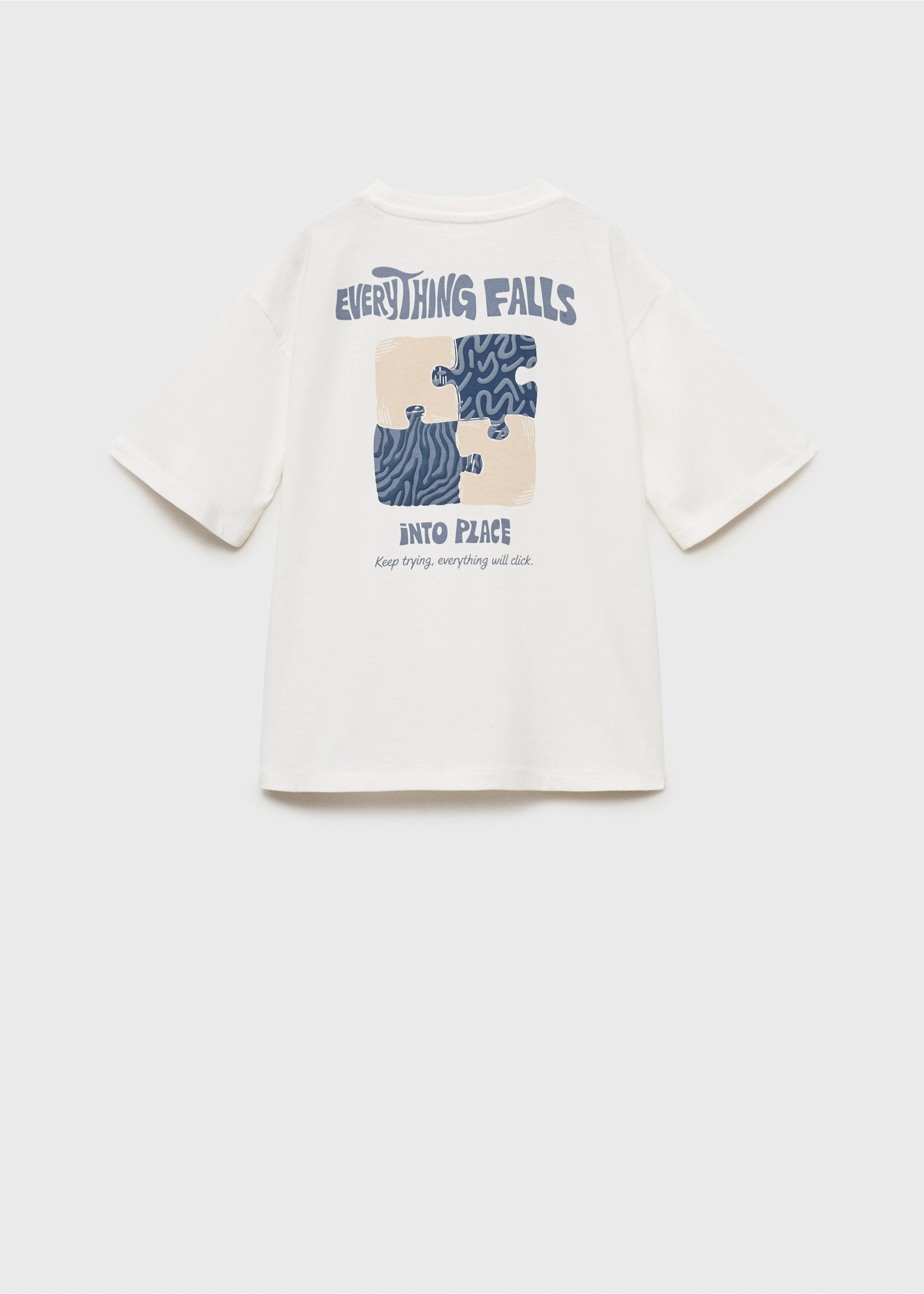 Textured embroidered t-shirt - Reverse of the article, Off White. Ref: 17022542-00.