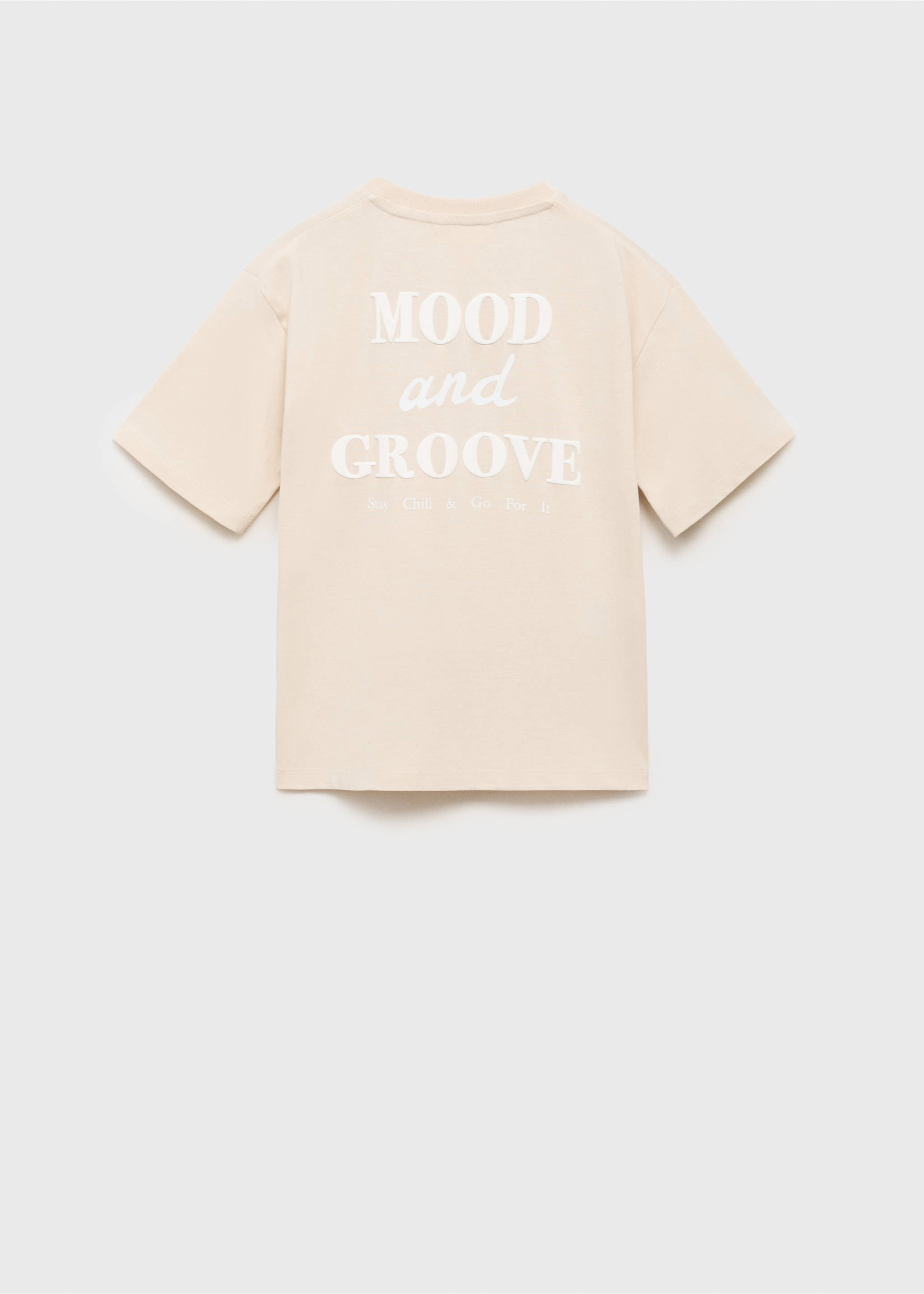 Printed cotton-blend T-shirt - Reverse of the article, Sand. Ref: 17022543-00.