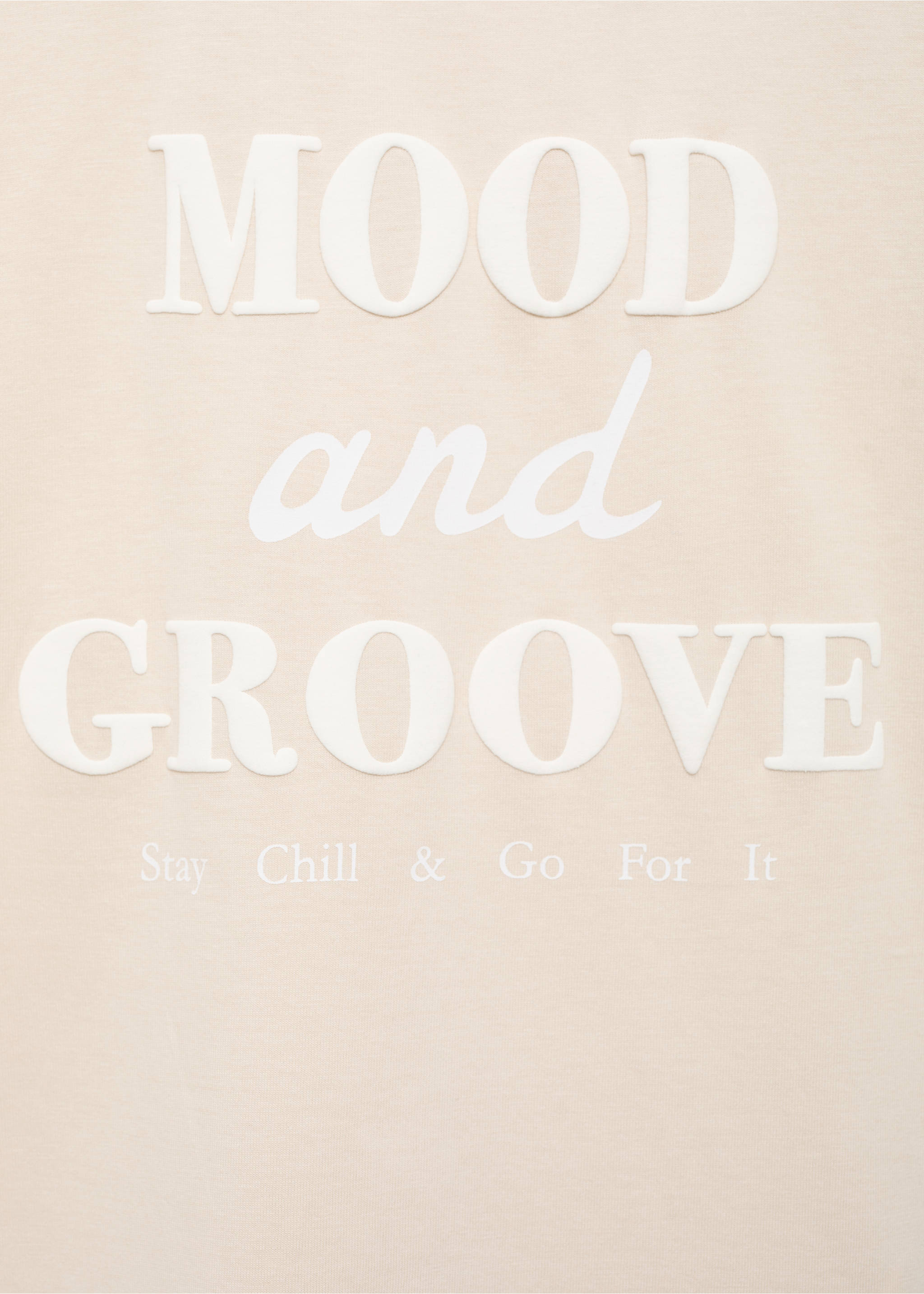 Printed cotton-blend T-shirt - Details of the article 8, Sand. Ref: 17022543-00.