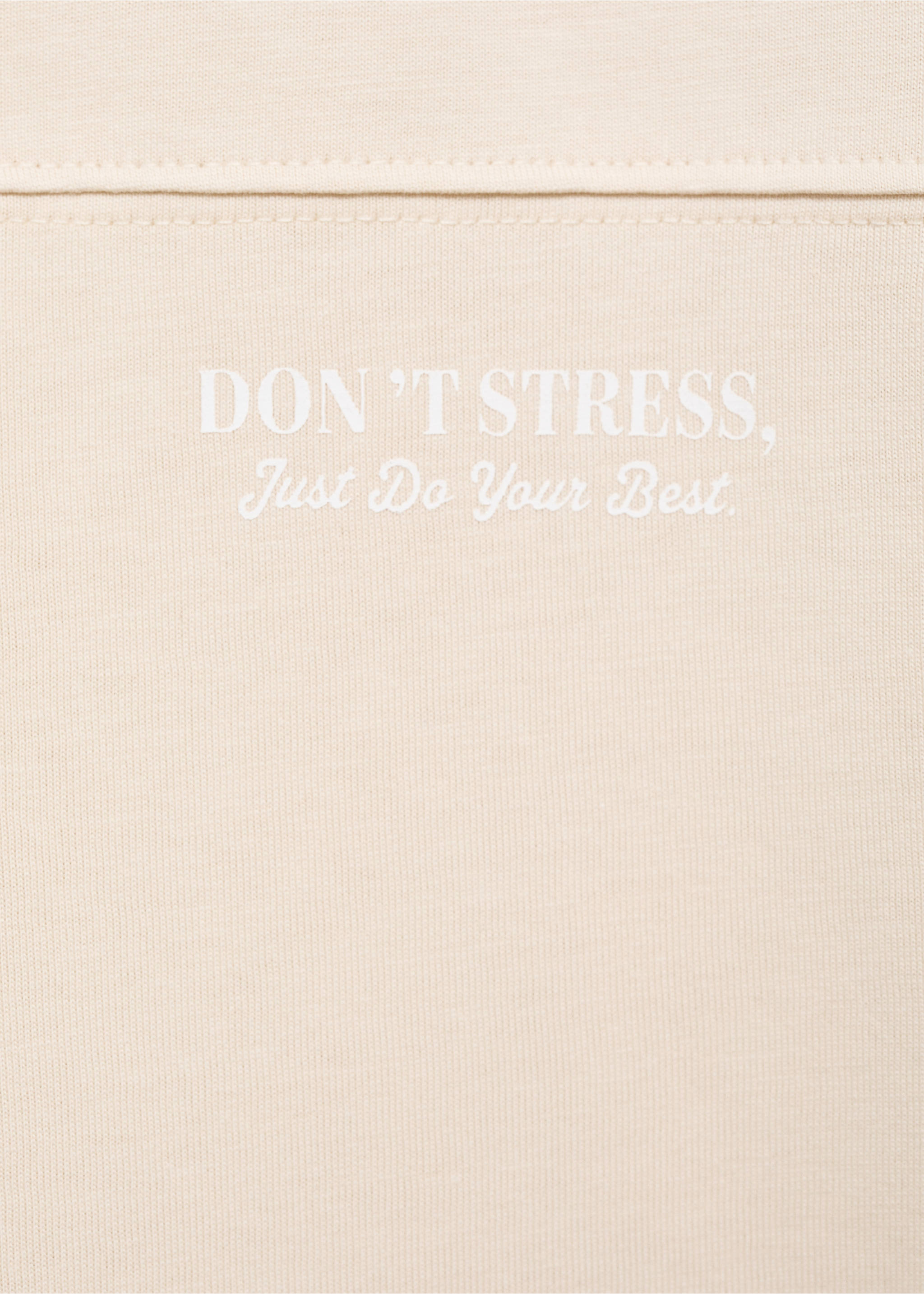 Printed cotton-blend T-shirt - Details of the article 0, Sand. Ref: 17022543-00.