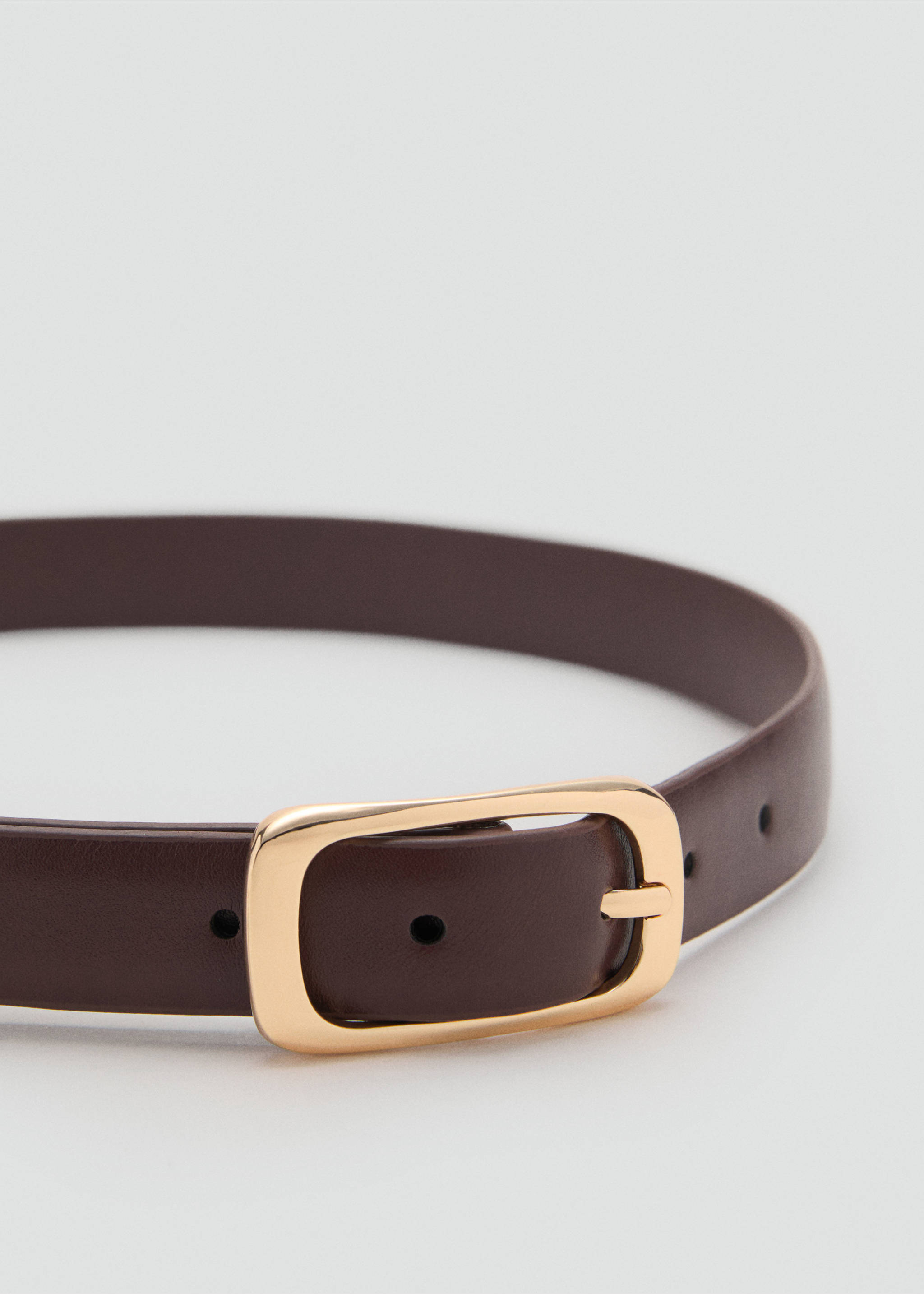 Cinto fivela retangular - Pormenor do artigo 1, Chocolate. Ref: 17022545-00.