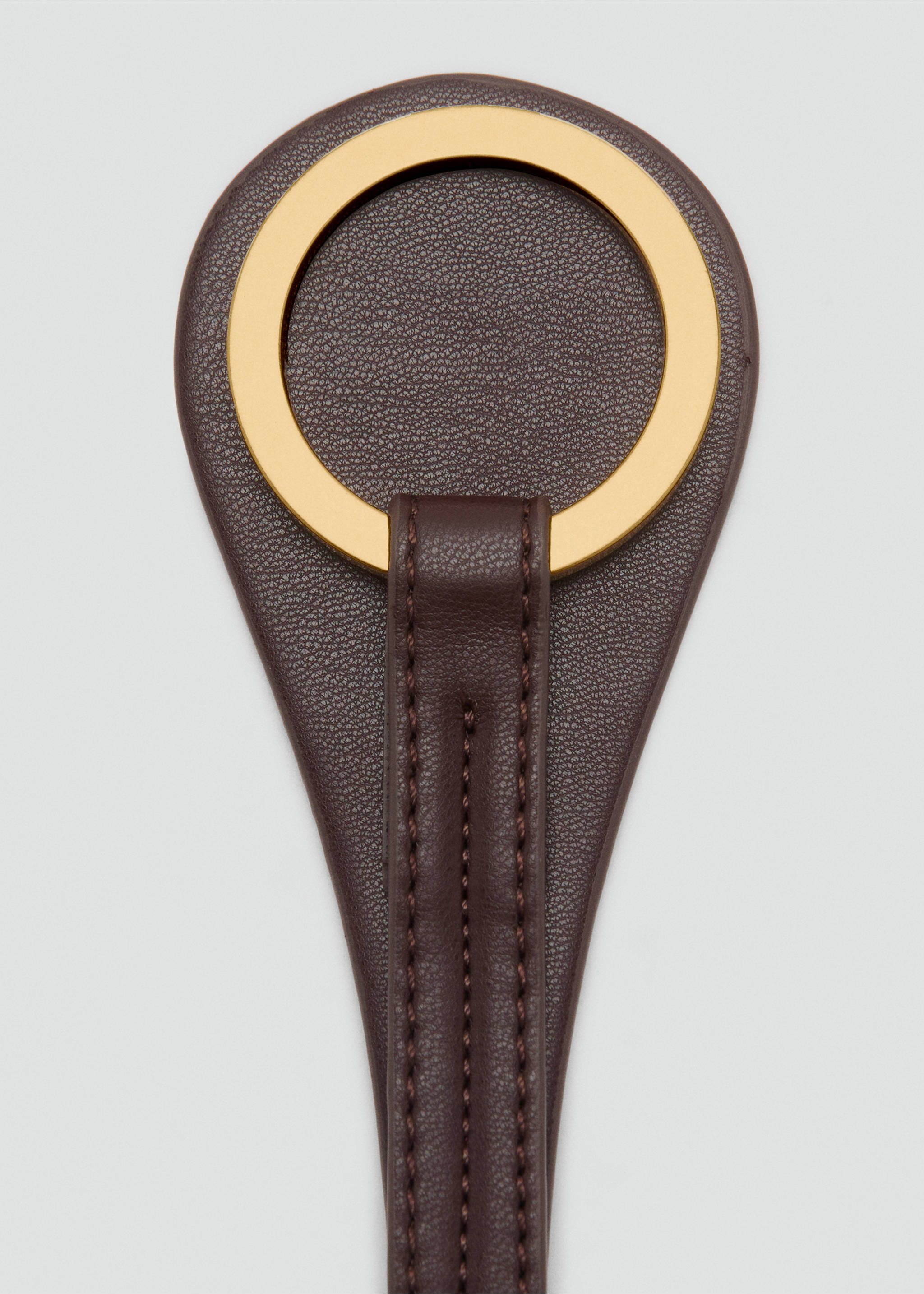 Thin belt with maxi-buckle - Details of the article 1, Chocolate. Ref: 17022546-00.