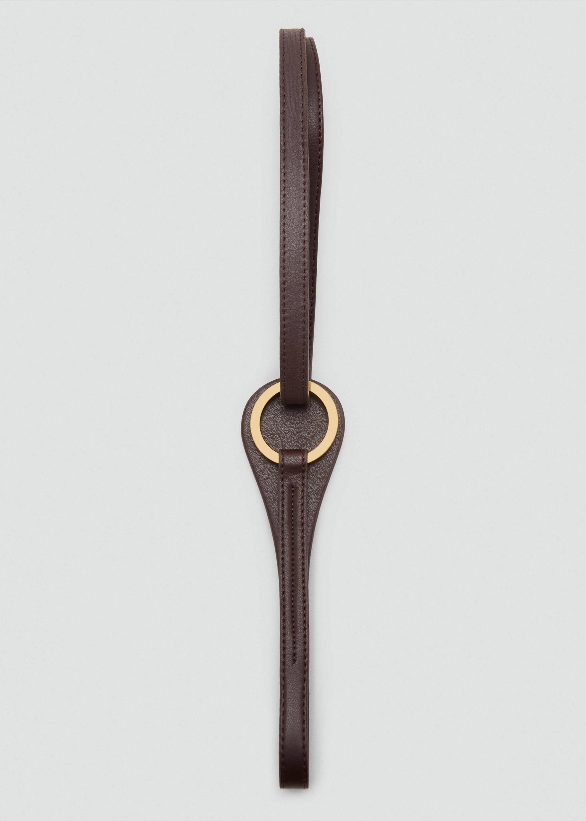 Thin belt with maxi-buckle - Details of the article 2, Chocolate. Ref: 17022546-00.