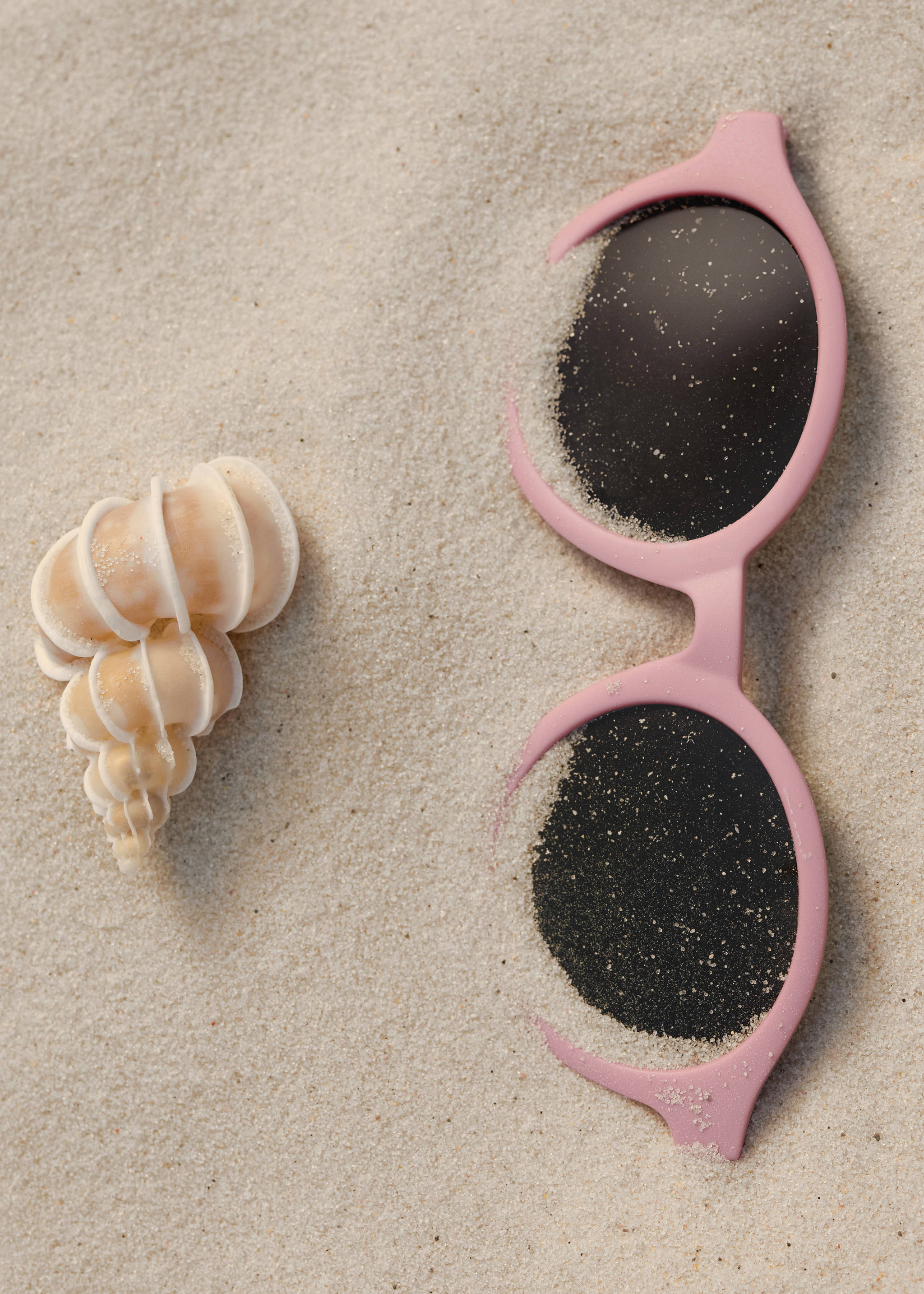 Sonnenbrille mit rundem Gestell - Detail des Artikels 6, Zartrosa. Ref: 17022548-00.