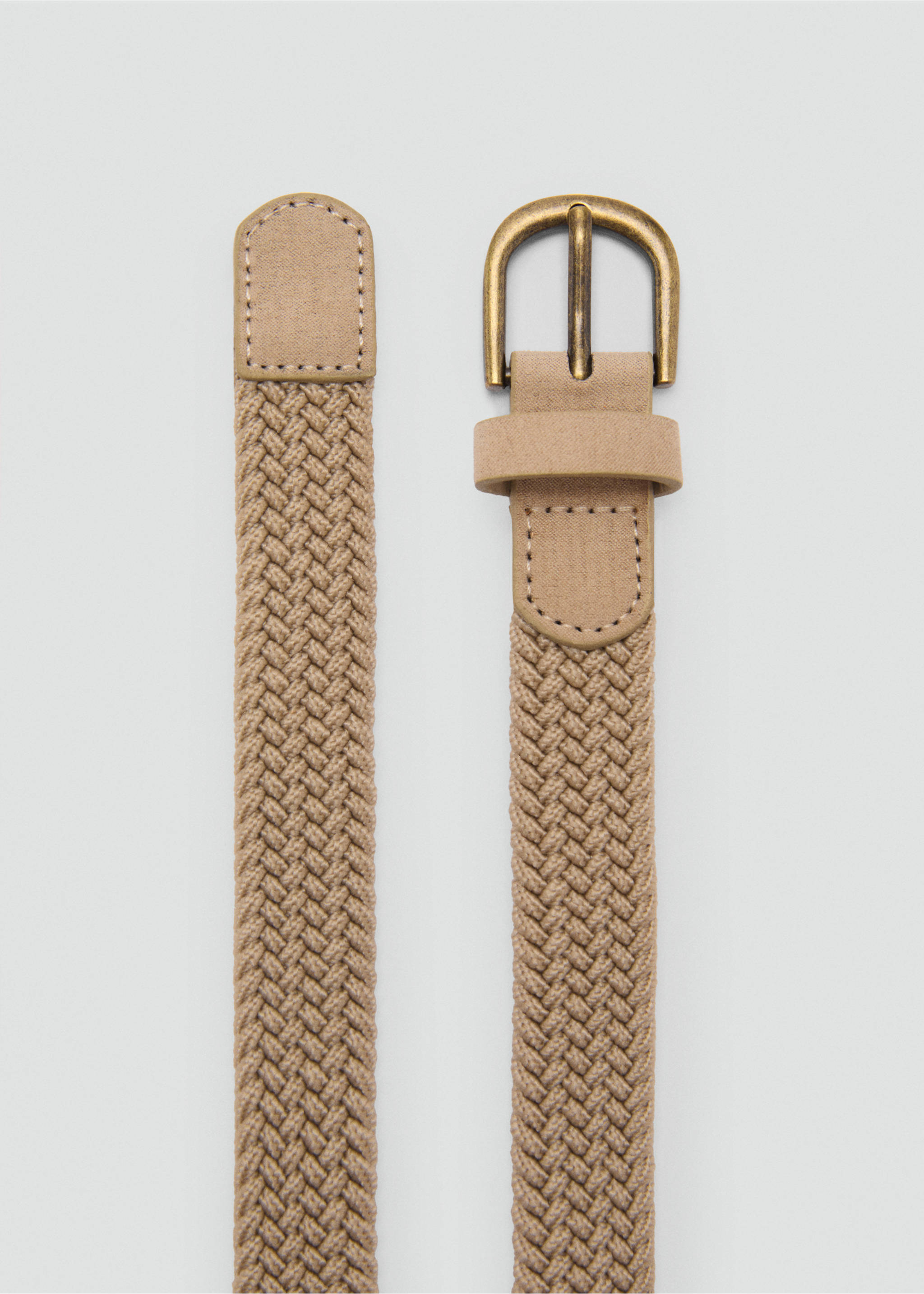 Braided elastic belt - Medium plane, Medium Brown. Ref: 17022550-00.