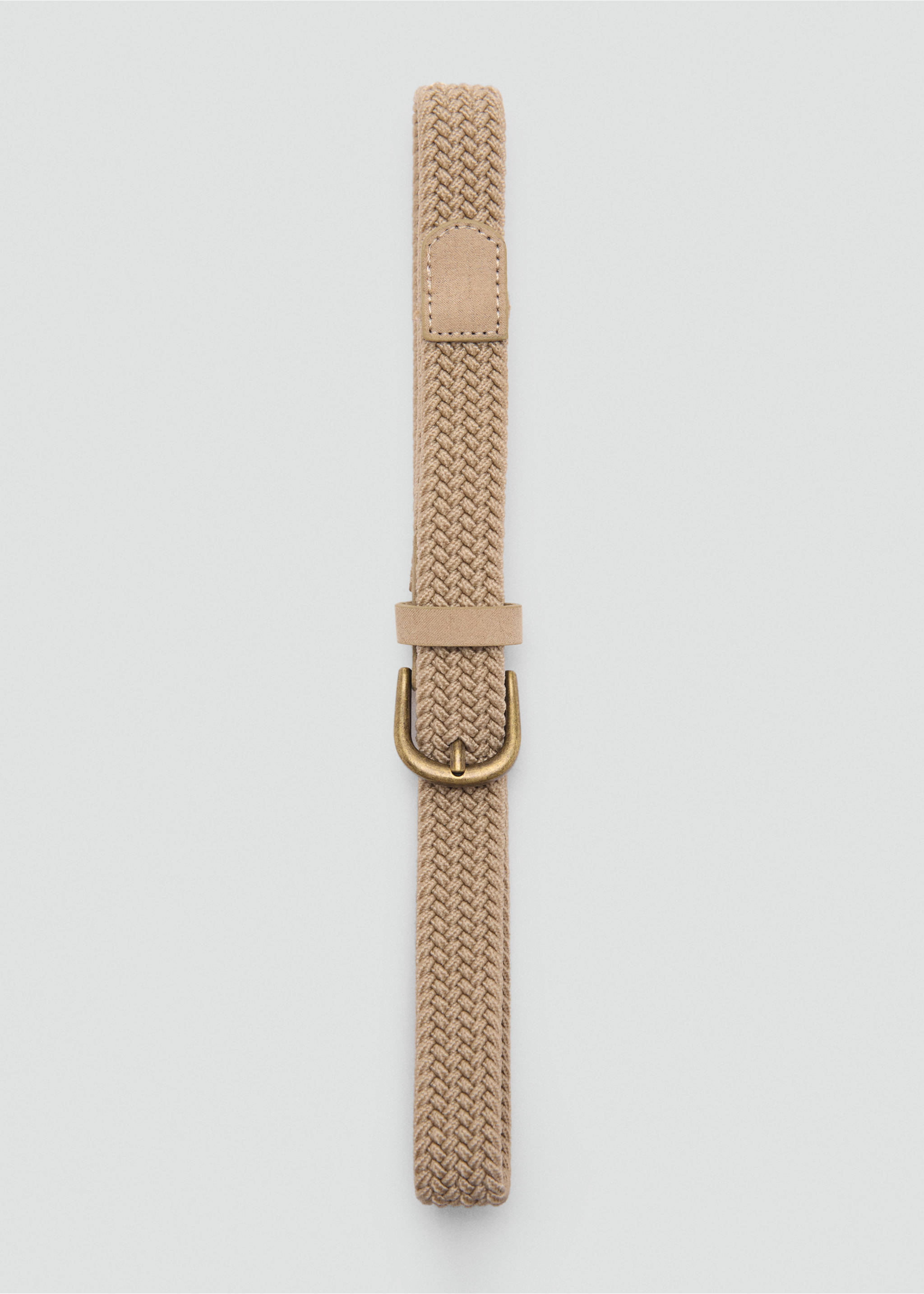 Braided elastic belt - Details of the article 2, Medium Brown. Ref: 17022550-00.