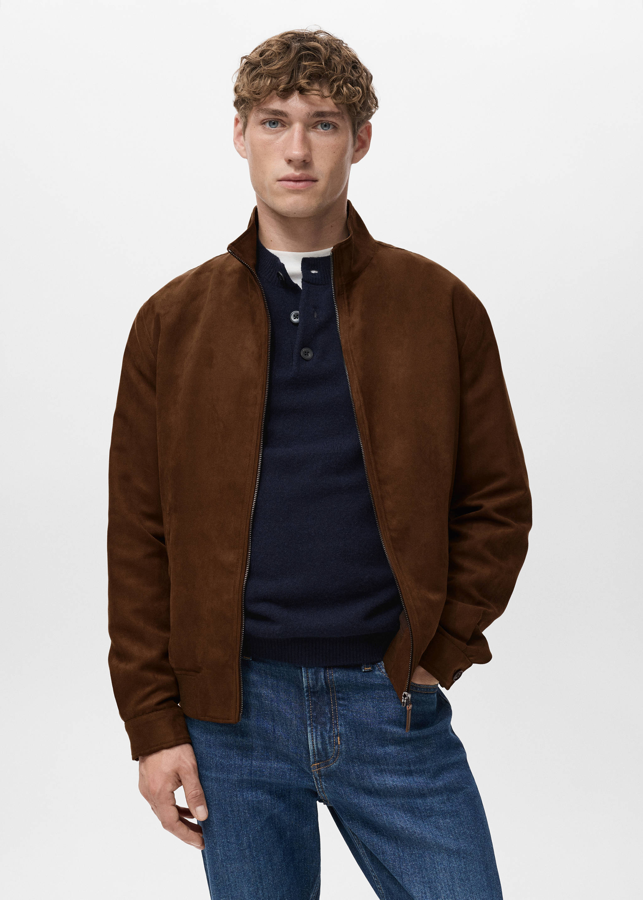 Suede faux-leather jacket - Medium plane