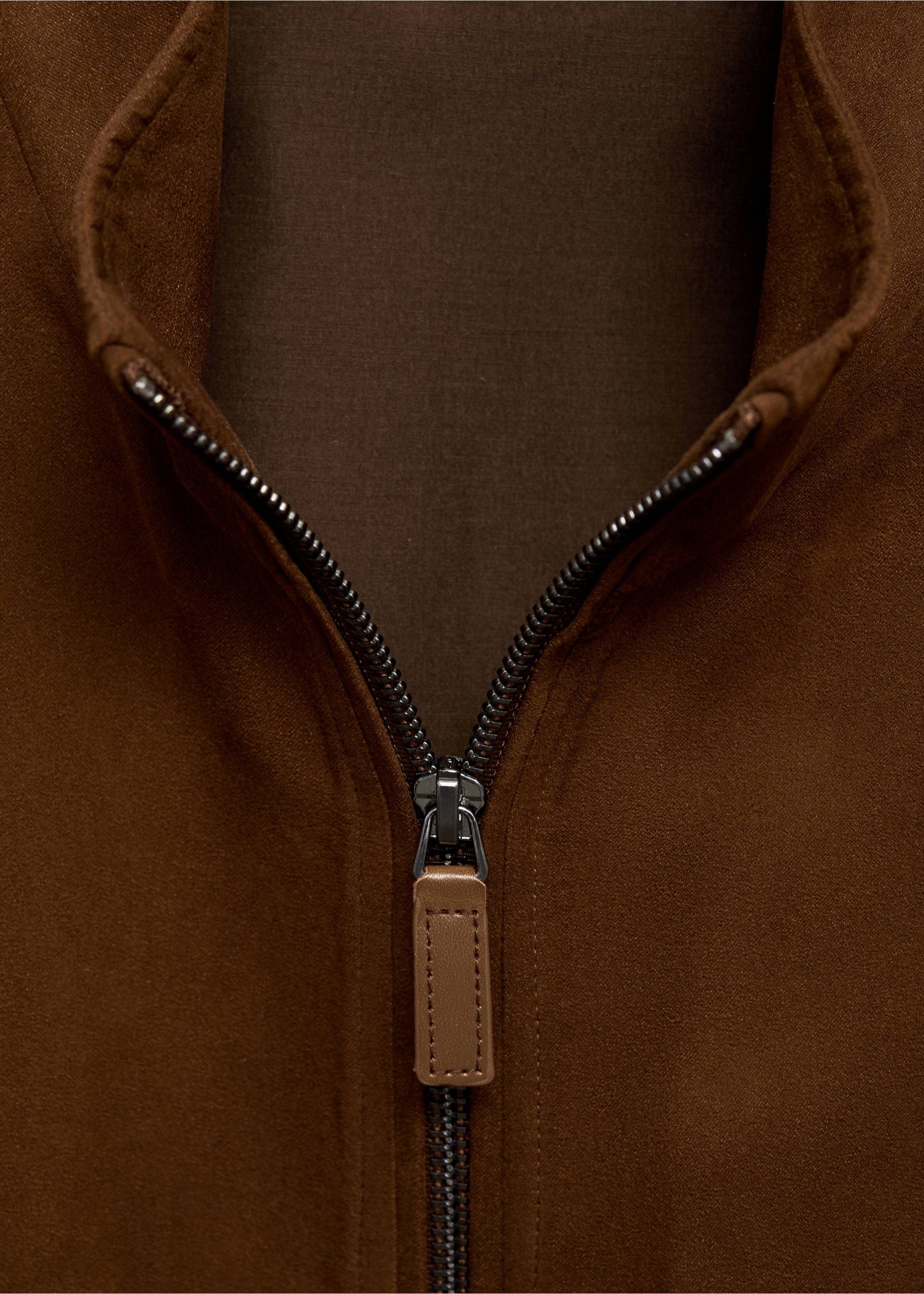 Suede faux-leather jacket - Details of the article 8, Cognac. Ref: 17022895-00.