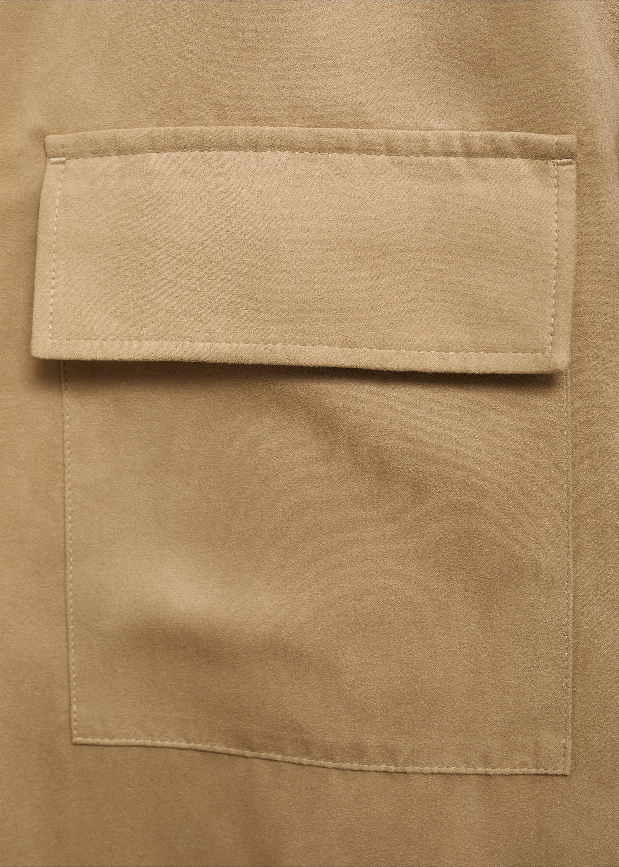 Suede faux-leather overshirt - Details of the article 0, Beige. Ref: 17022896-00.