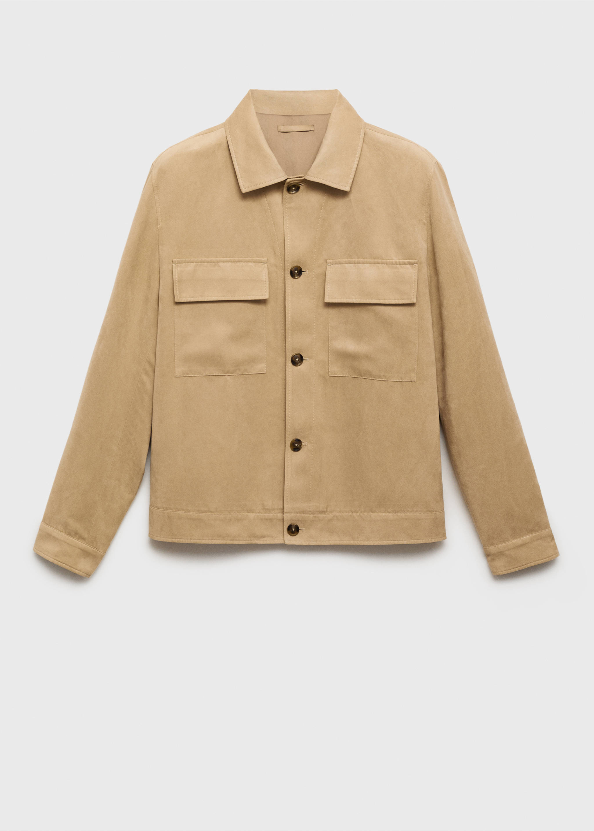 Suede faux-leather overshirt - Article without model, Beige. Ref: 17022896-00.