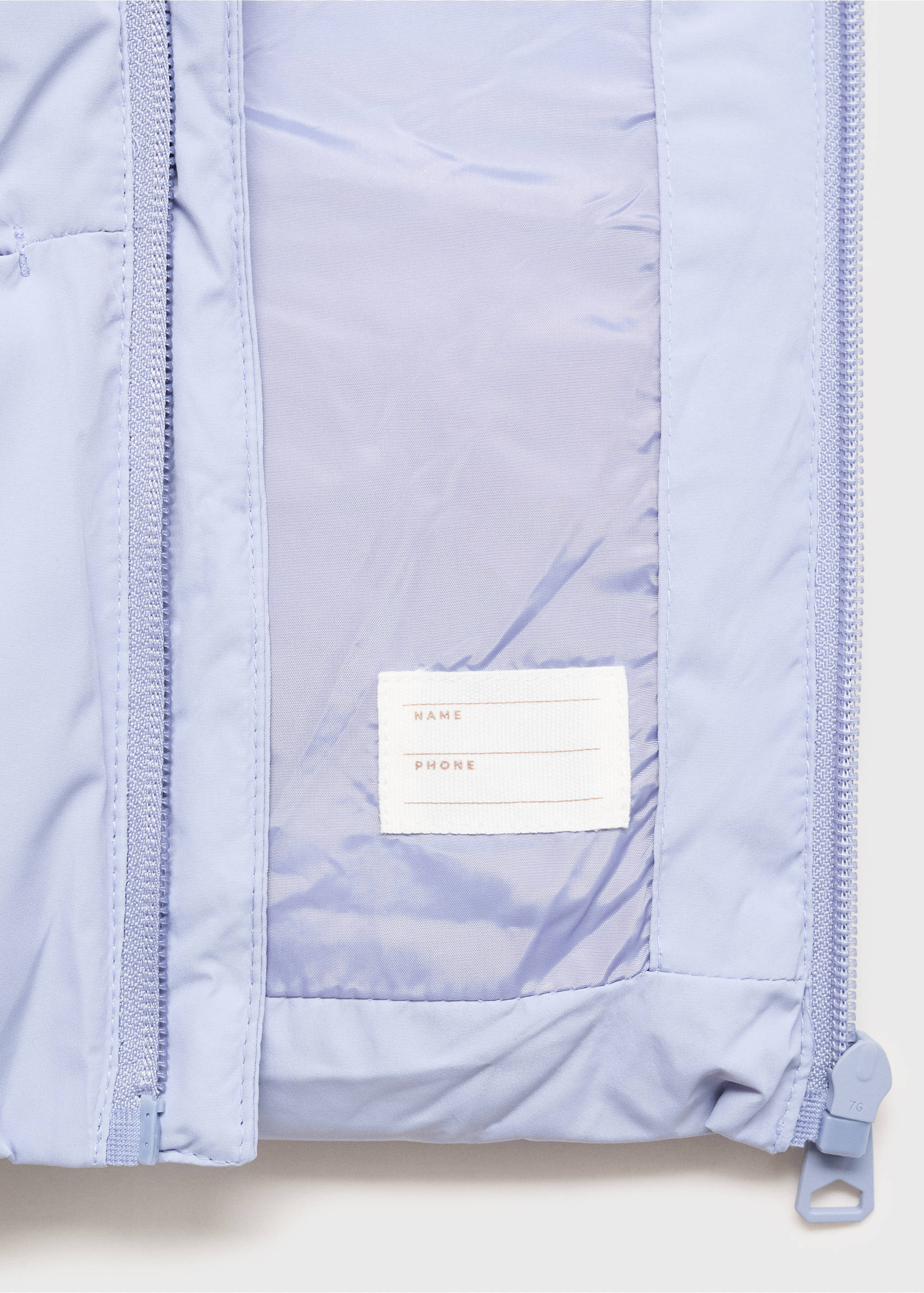 Hood puffer coat - Details of the article 0, Sky Blue. Ref: 17022897-00.