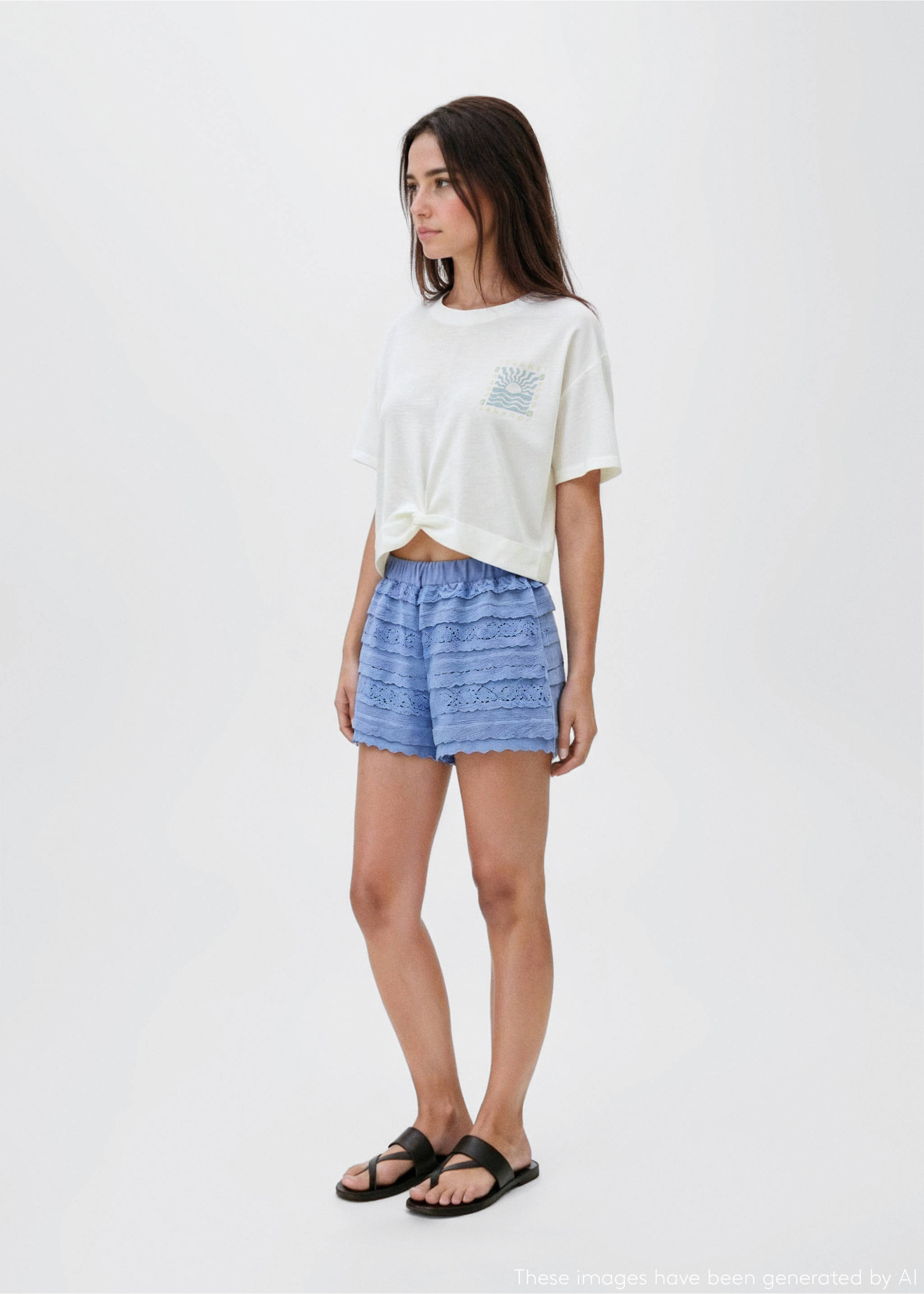 Knot crop T-shirt - General plane, Off White. Ref: 17022900-00.