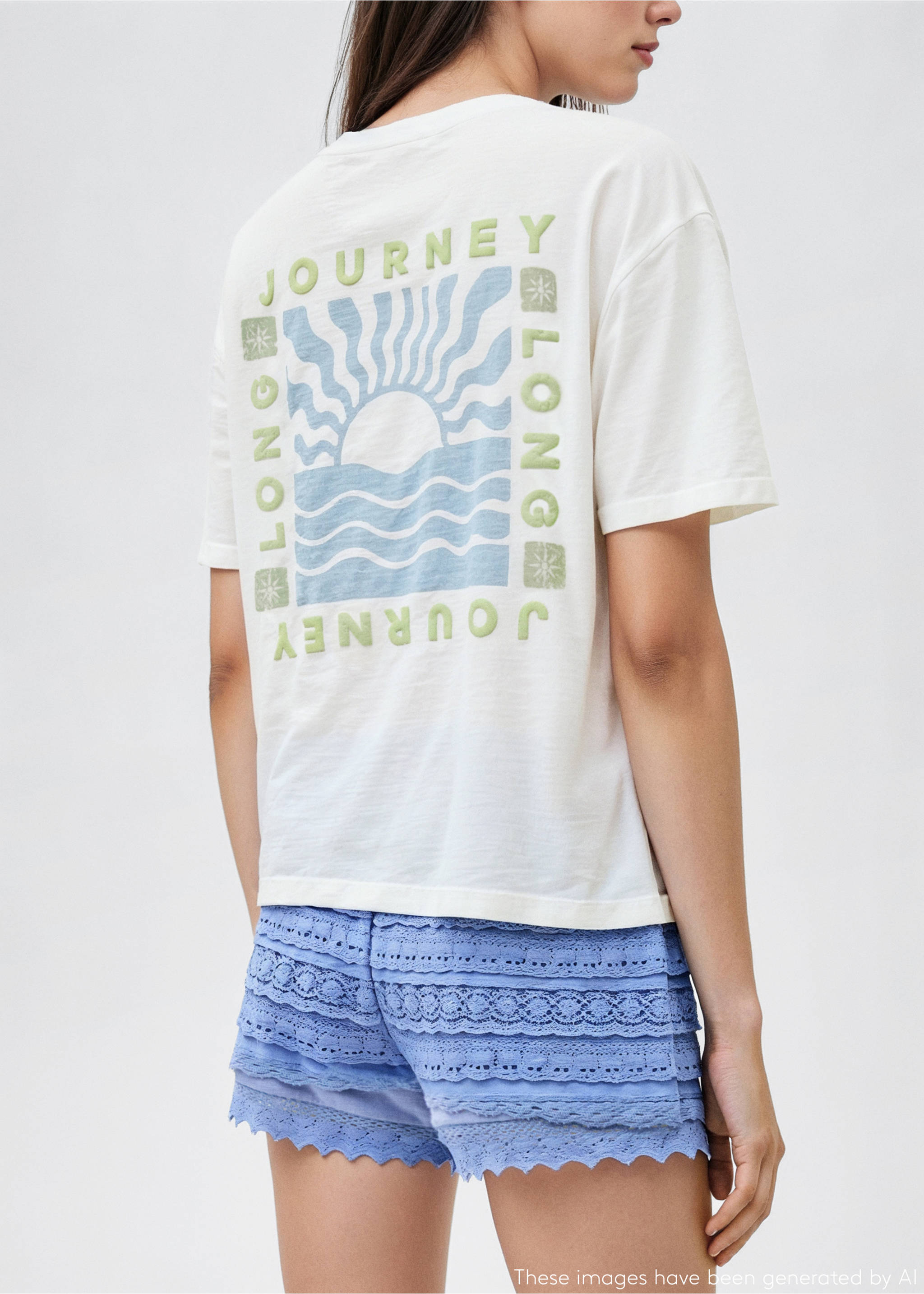 Knot crop T-shirt - Reverse of the article, Off White. Ref: 17022900-00.
