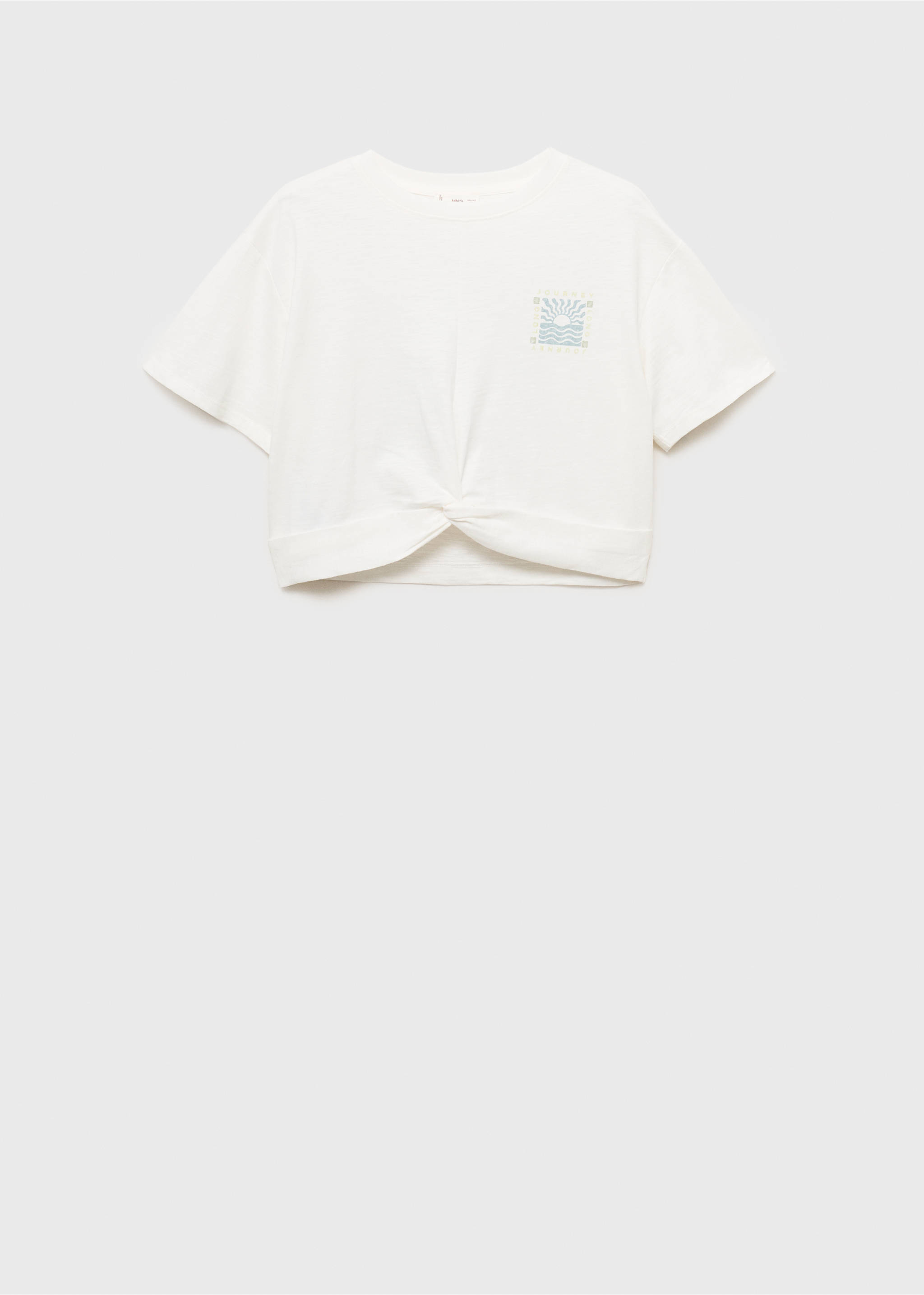 Knot crop T-shirt - Article without model, Off White. Ref: 17022900-00.