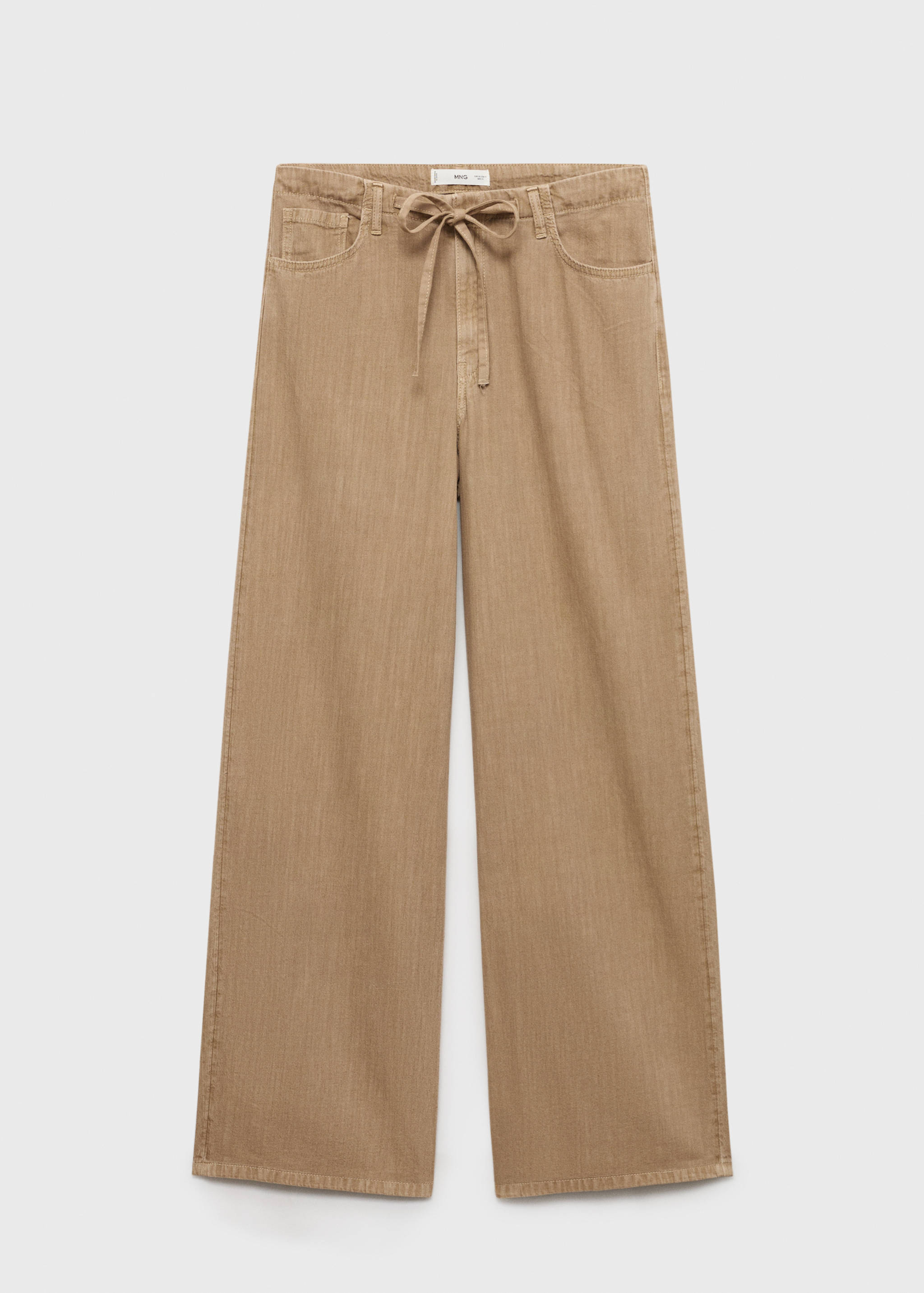 Wide leg denim trousers with belt - Article without model