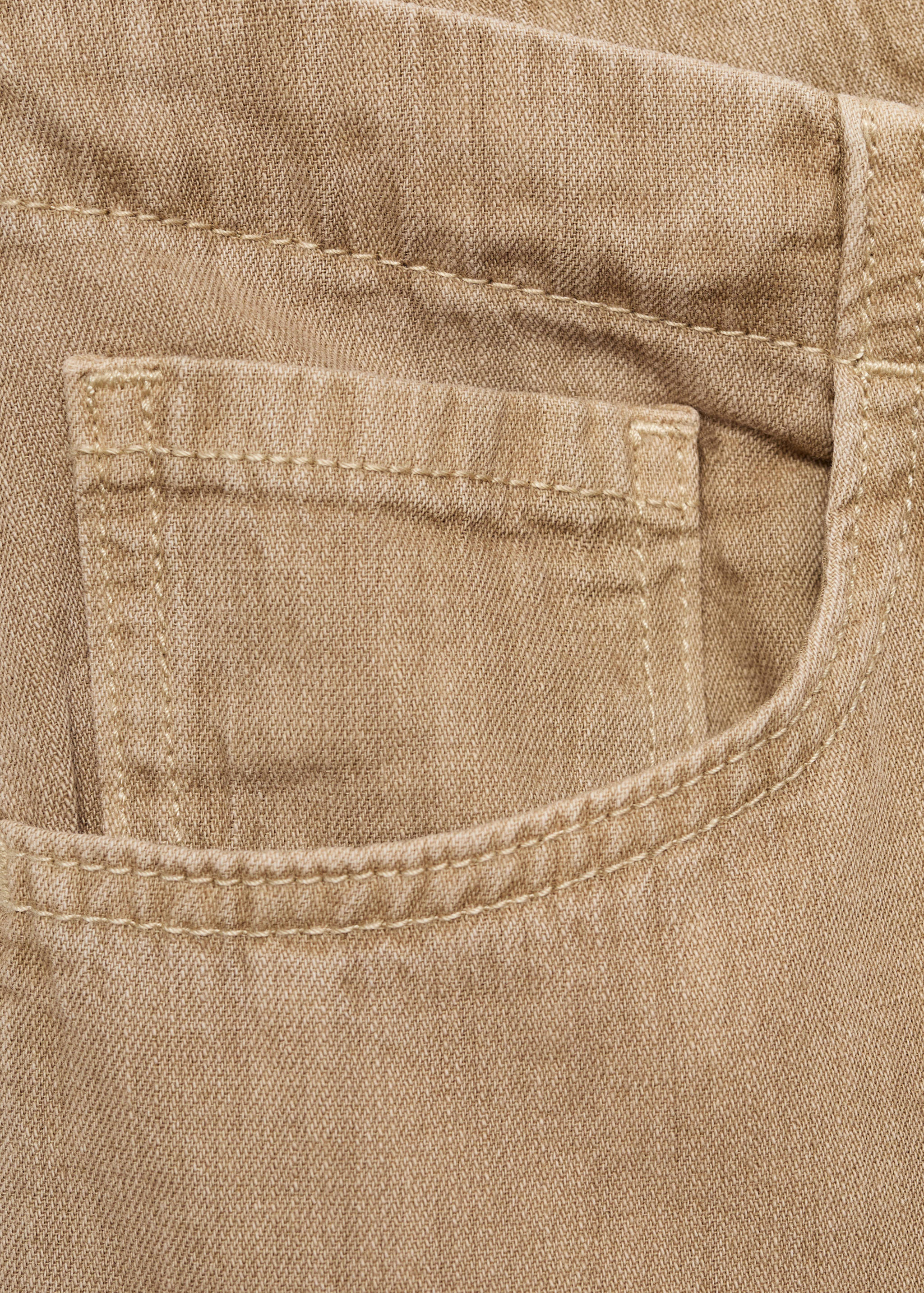 Wide leg denim trousers with belt - Details of the article 0