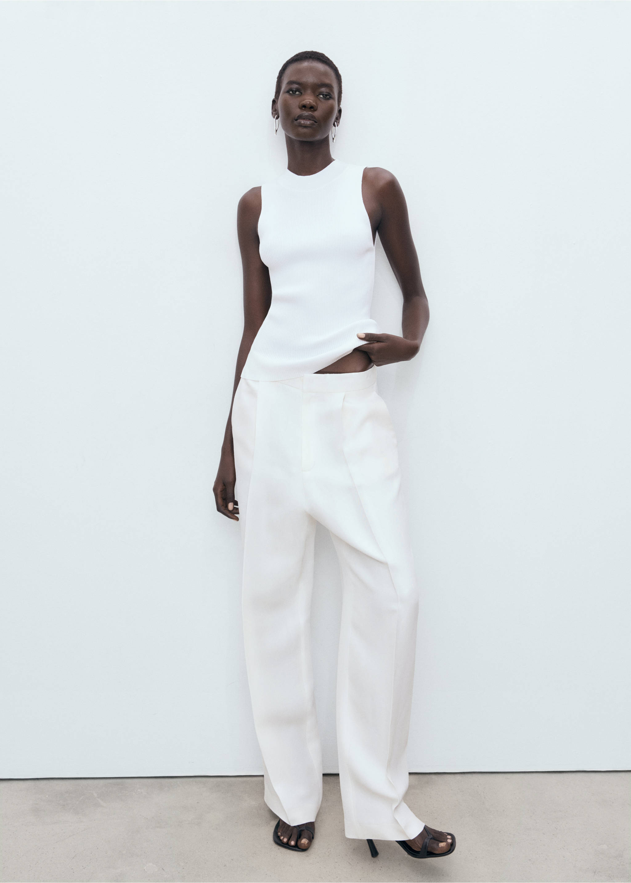 Ribbed knit top - General plane, Off White. Ref: 17022905-00.