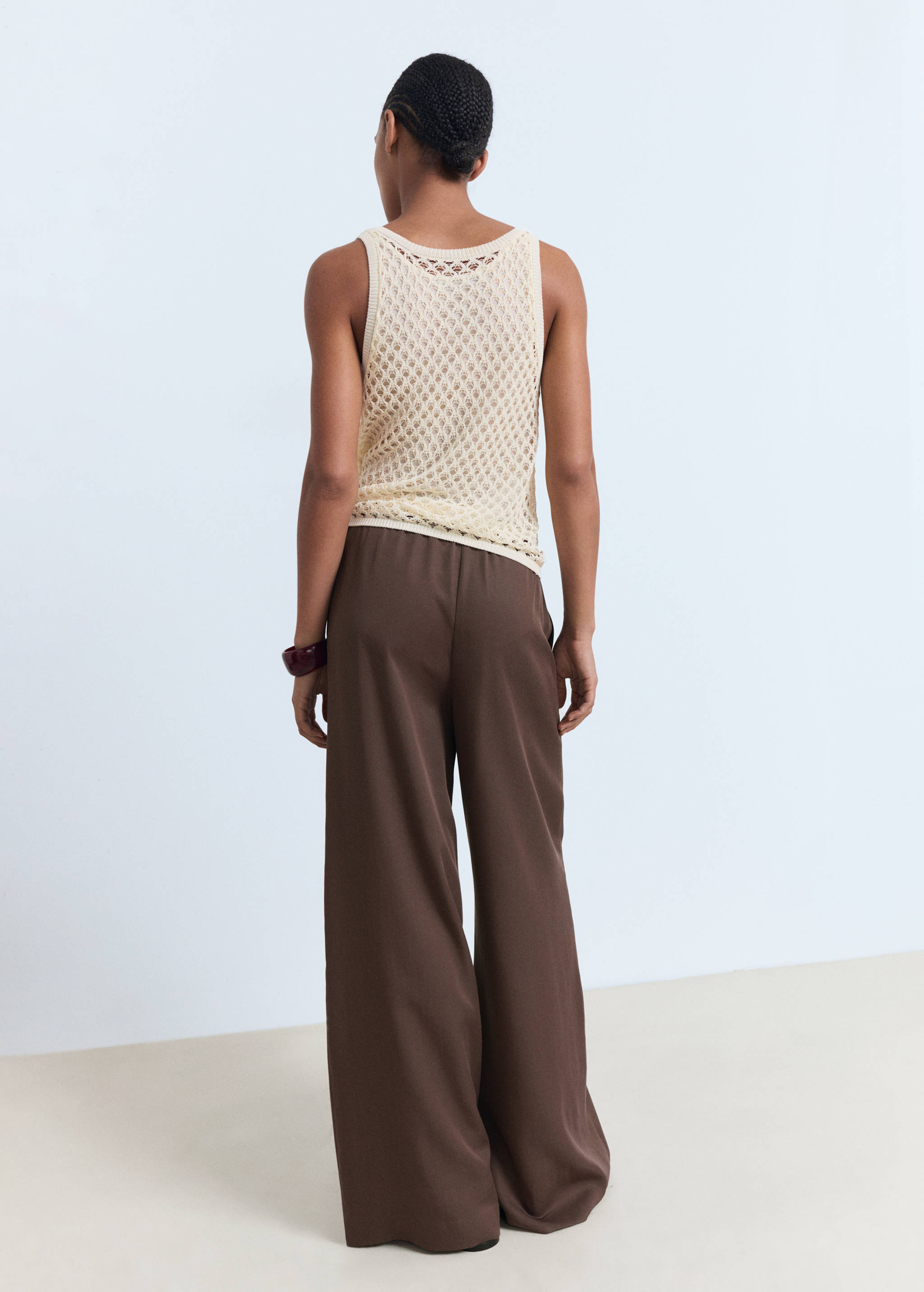 Pantalón lyocell wide leg lazo - Reverso del artículo
