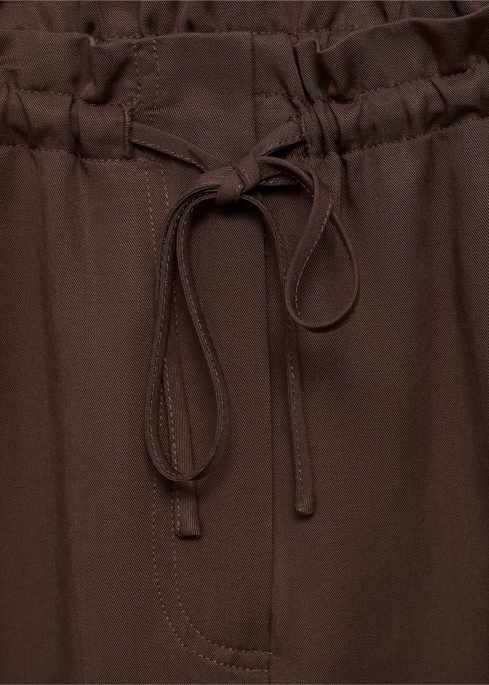 Pantalón lyocell wide leg lazo - Detalle del artículo 0, Chocolate. Ref: 17022906-00.