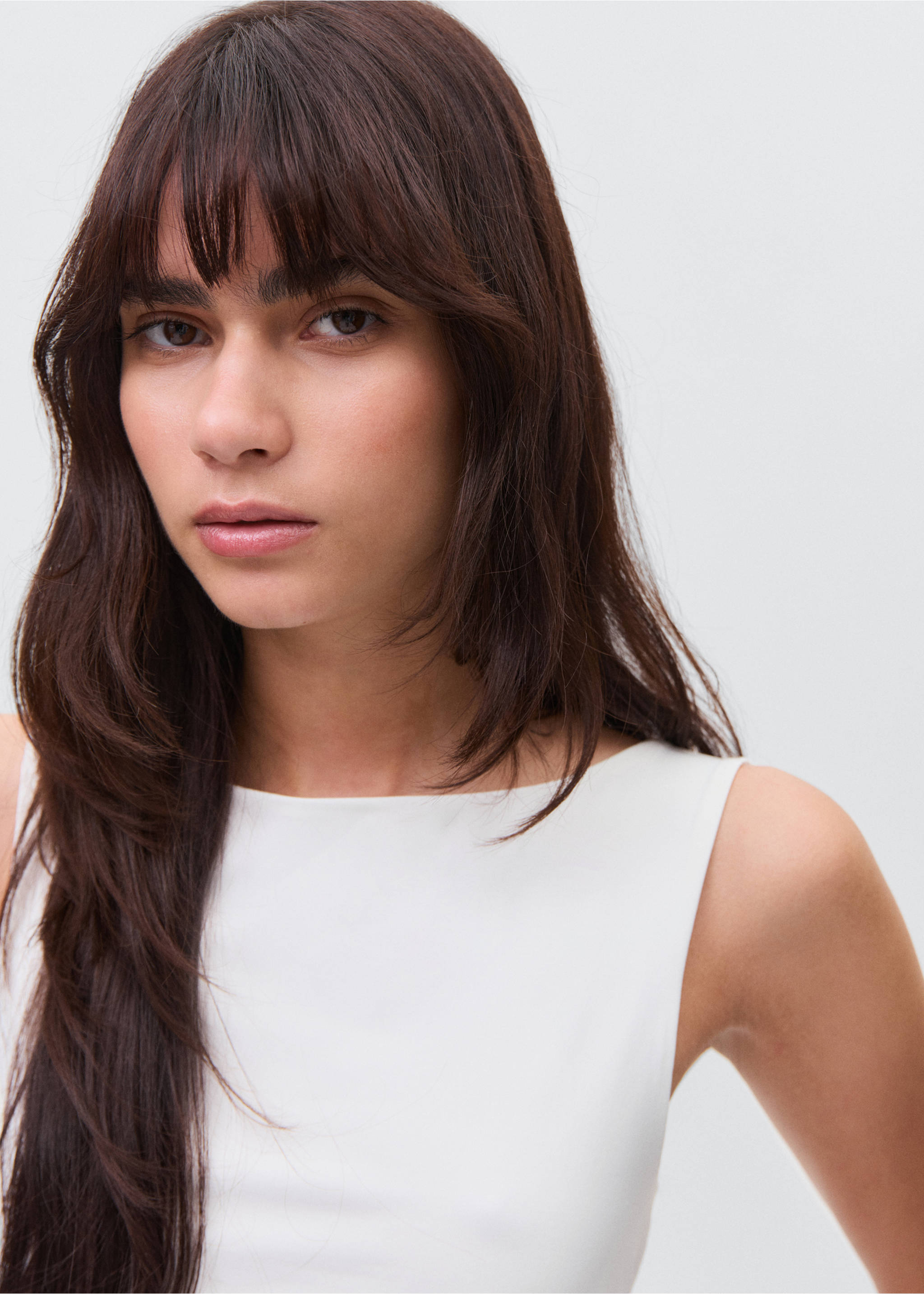 Plain strapless top - Details of the article 1, Off White. Ref: 17022907-00.