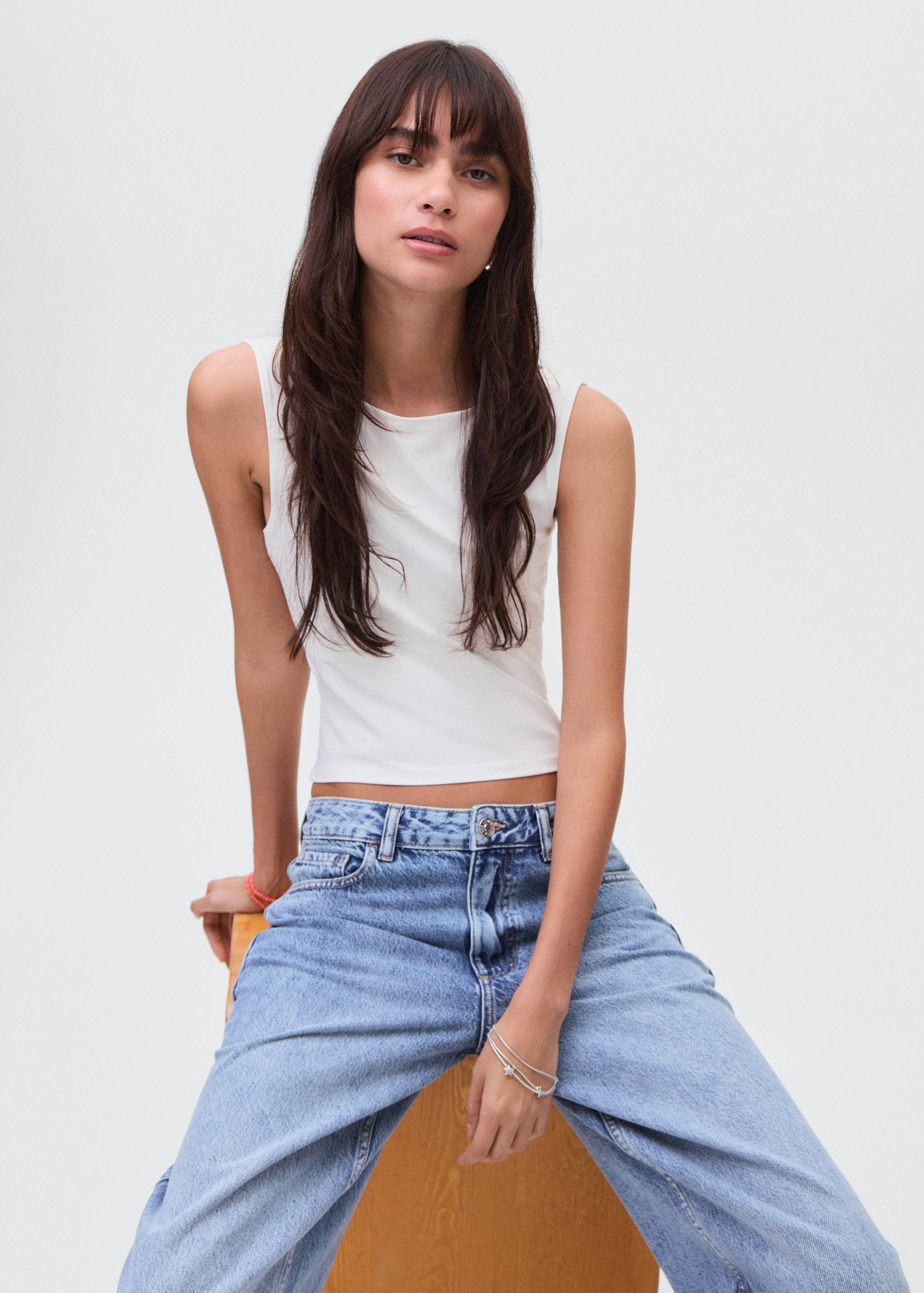 Plain strapless top - Details of the article 2
