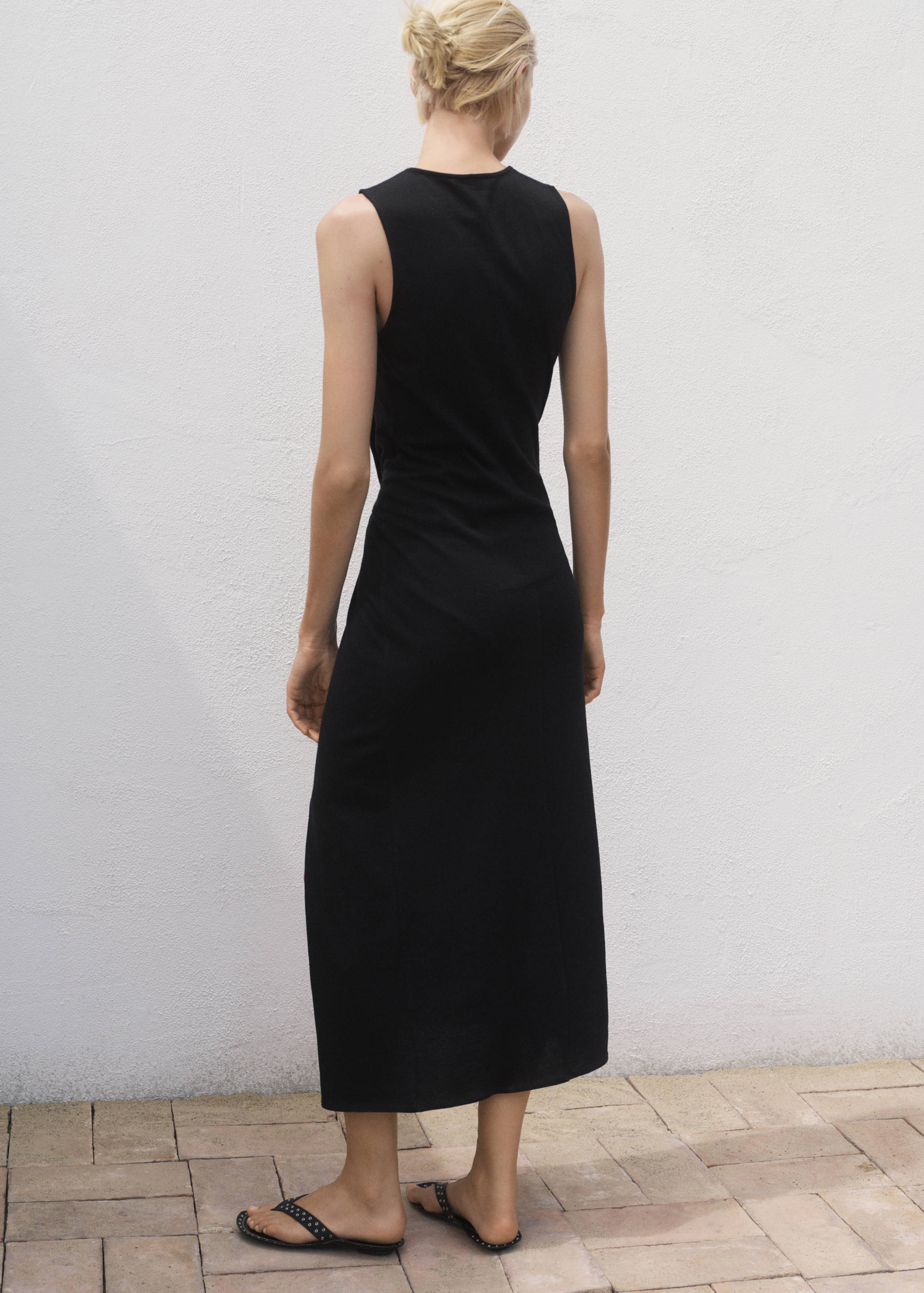 Robe midi en coton froncé - Verso de l’article