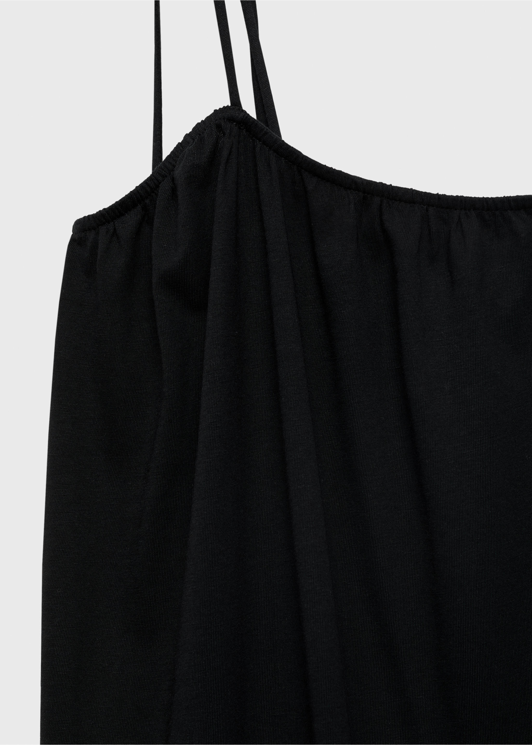 Bow cotton dress - Details of the article 0, Black. Ref: 17022910-00.