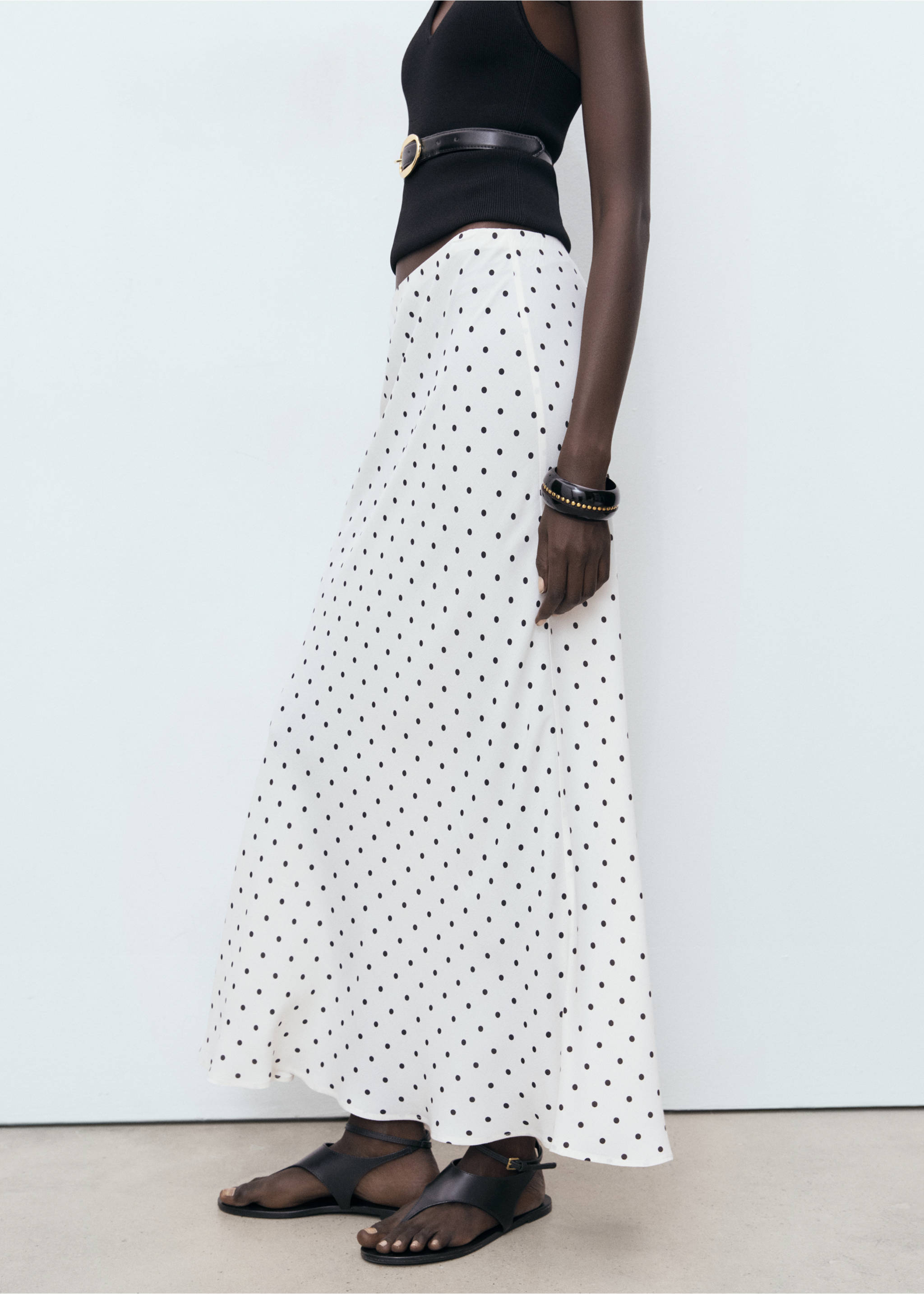 Long polka-dot skirt - Medium plane, Off White. Ref: 17022911-00.