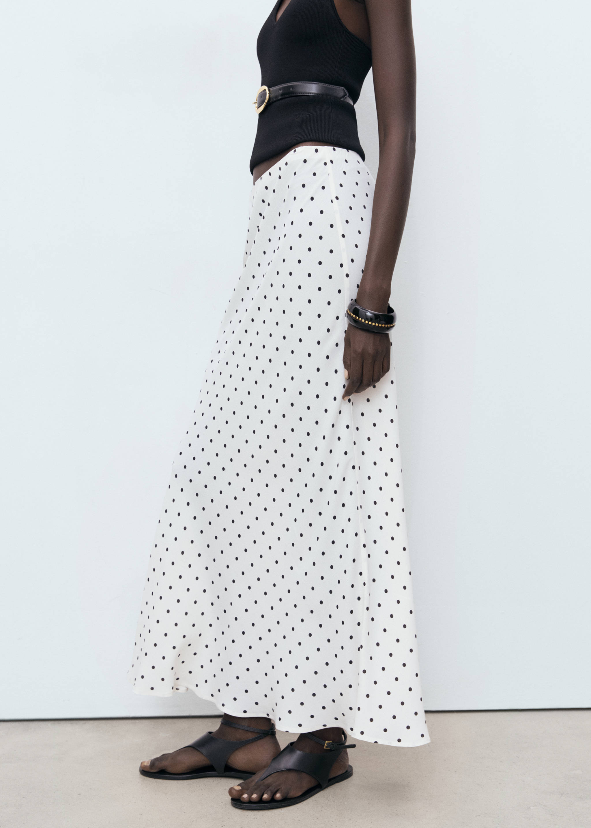 Long polka-dot skirt - Medium plane