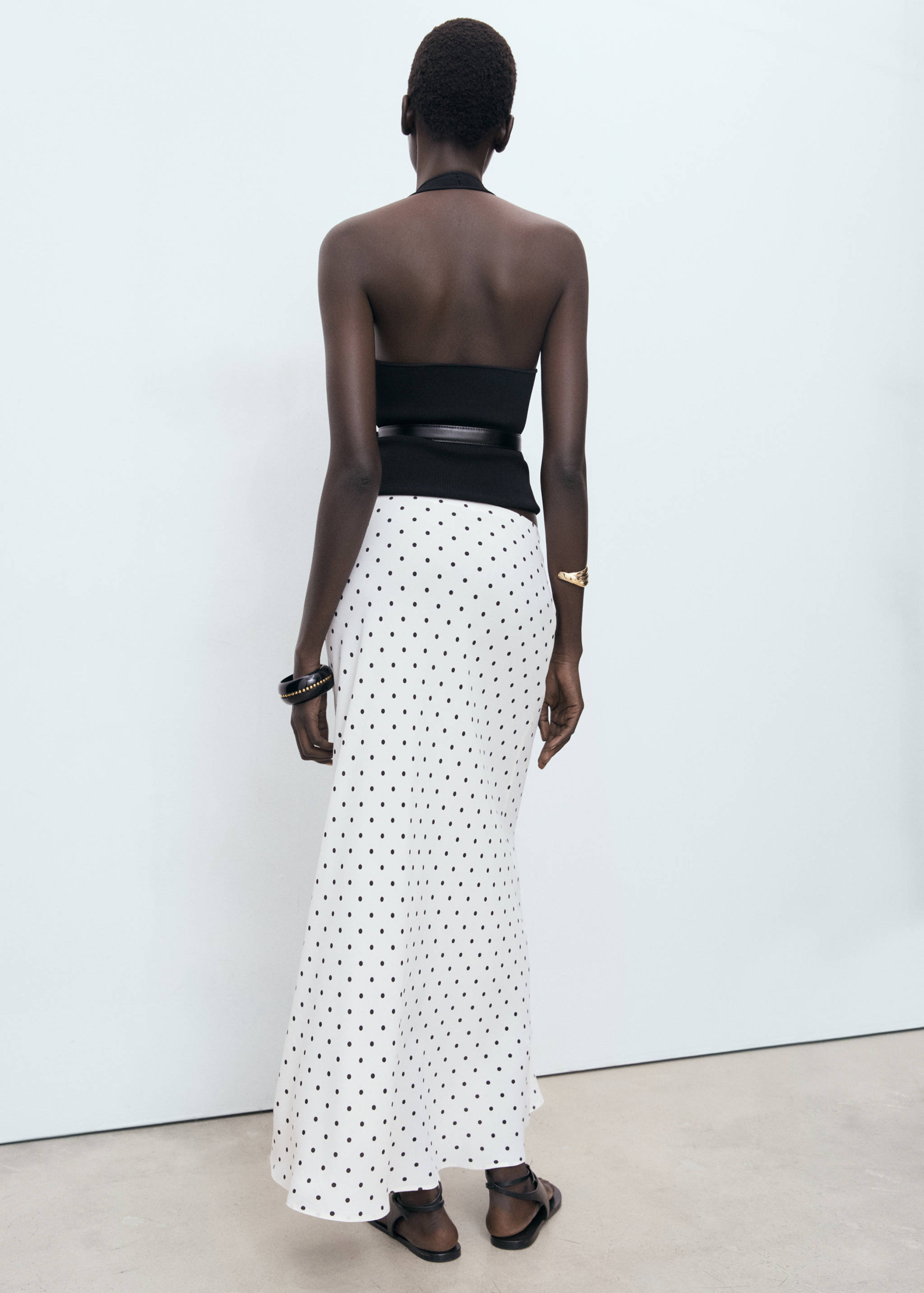 Long polka-dot skirt - Reverse of the article
