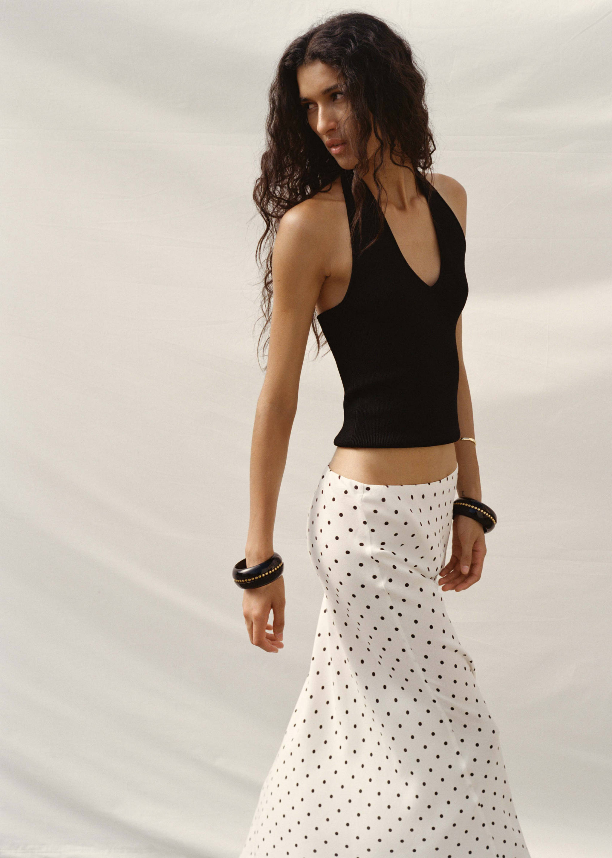 Long polka-dot skirt - Details of the article 7