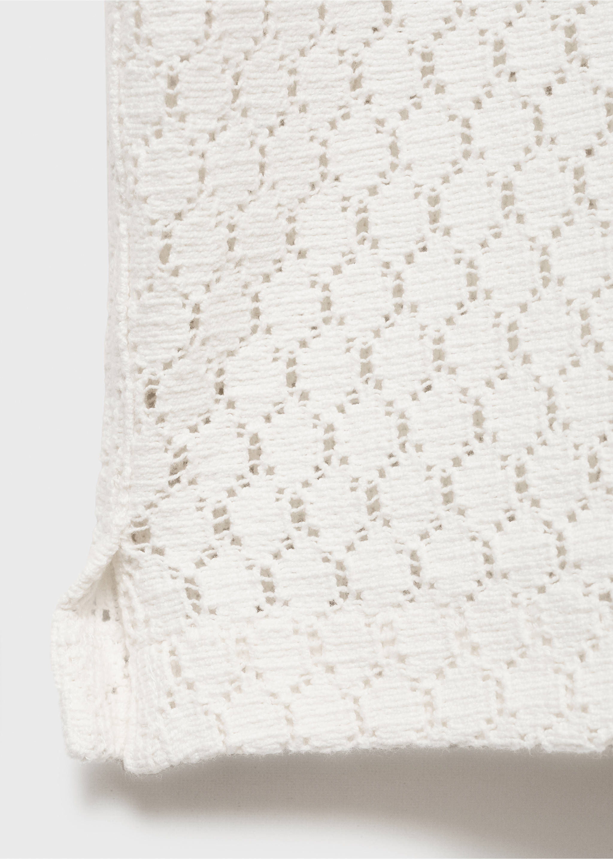 Cotton blouse with openwork detail - Details of the article 0, Off White. Ref: 17022915-00.