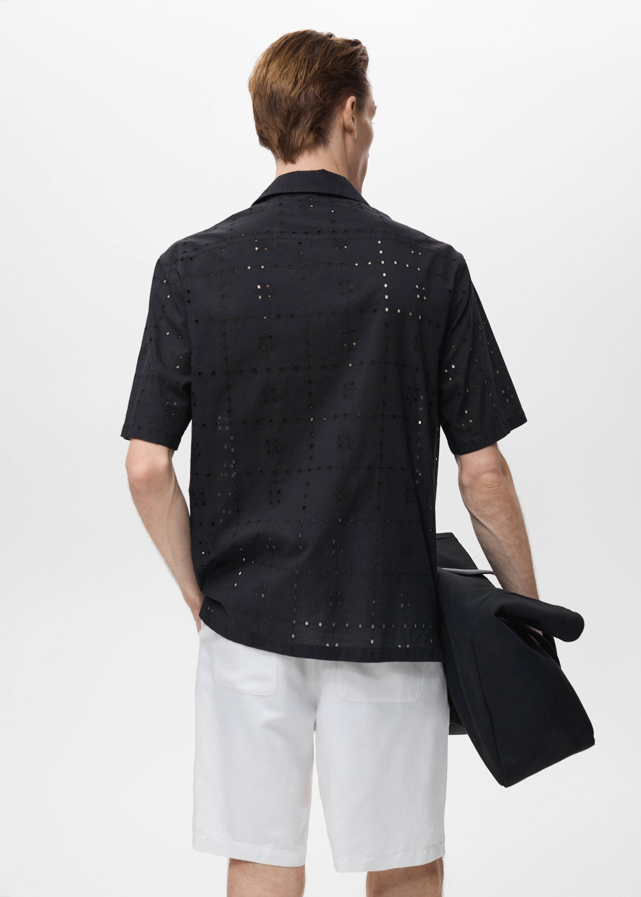 Shirt with embroidered eyelet details - Reverse of the article