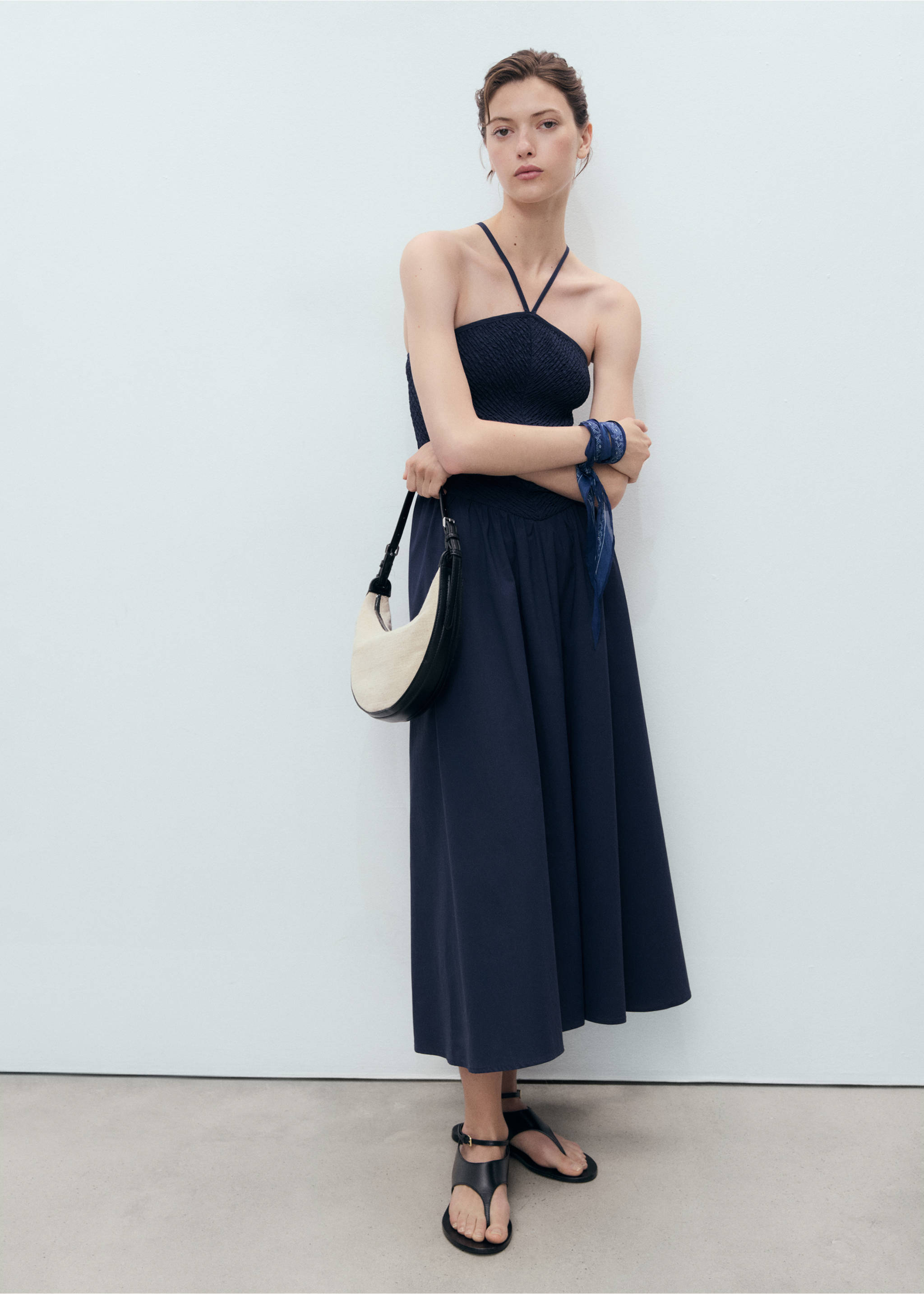 Combined halter-neck dress - General plane, Dark Navy. Ref: 17022917-00.