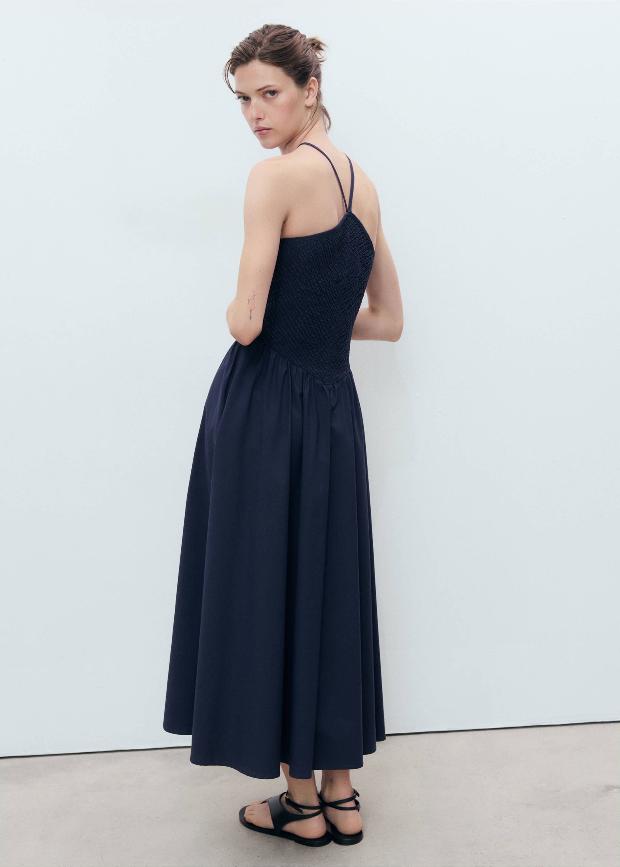 Combined halter-neck dress - Reverse of the article, Dark Navy. Ref: 17022917-00.