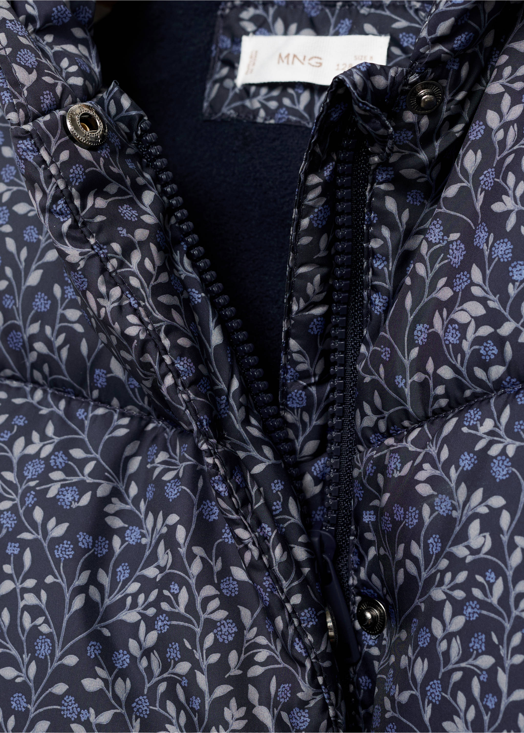 Manteau en imprimé fleuri - Détail de l'article 8, Bleu nuit. Ref: 17023274-00.