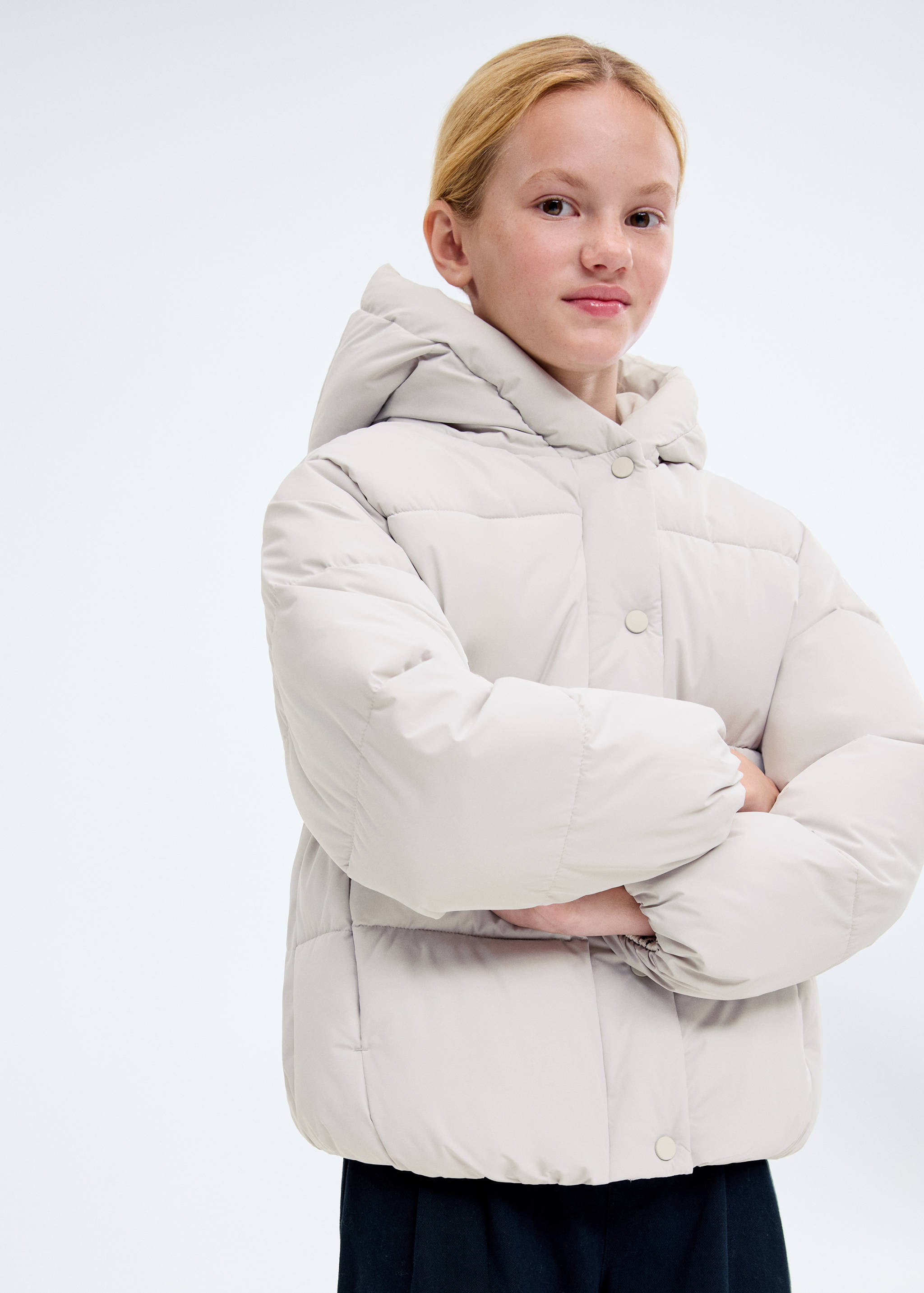Manteau capuche doublure matelassée - Plan moyen