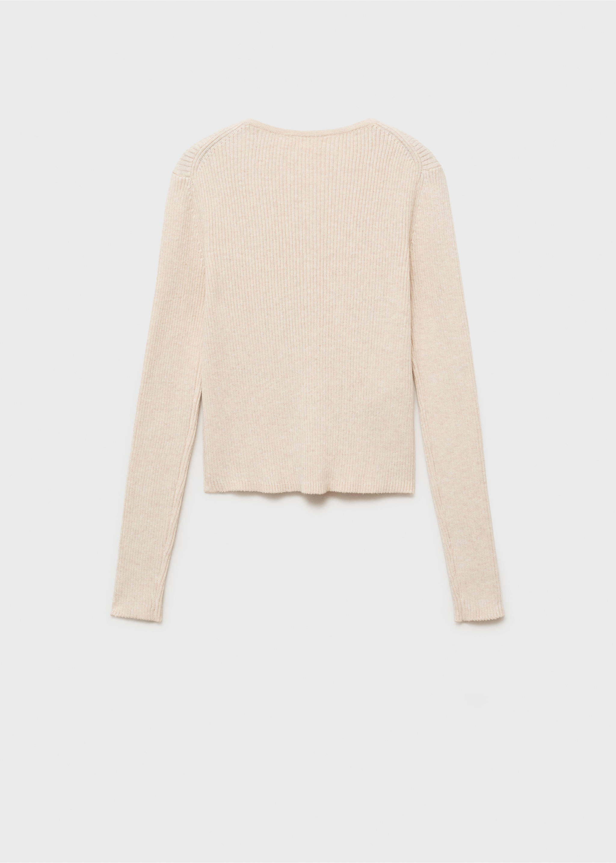 Ribbed sweater with buttons - Reverse of the article, Beige. Ref: 17023279-00.