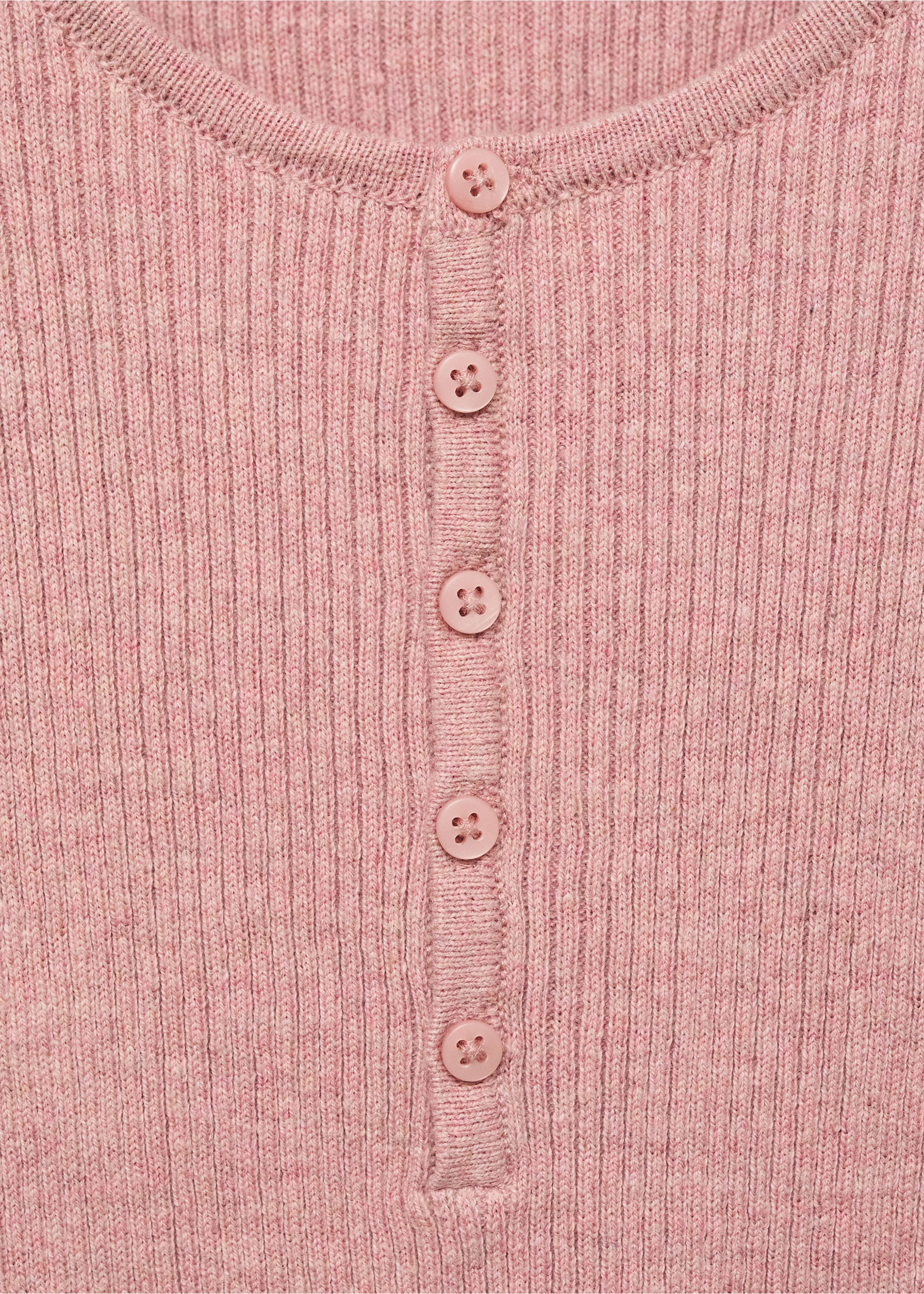 Ribbed sweater with buttons - Details of the article 0, Pink. Ref: 17023279-00.