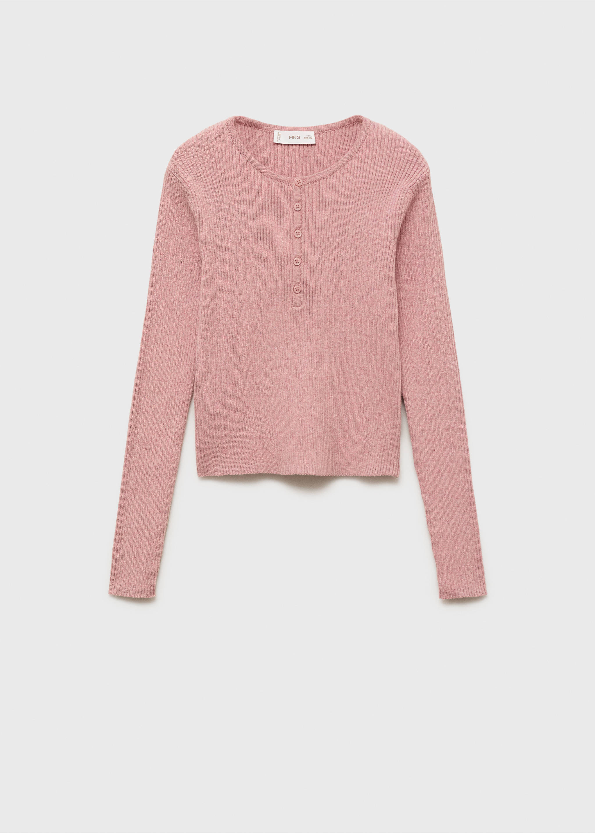 Ribbed sweater with buttons - Article without model, Pink. Ref: 17023279-00.