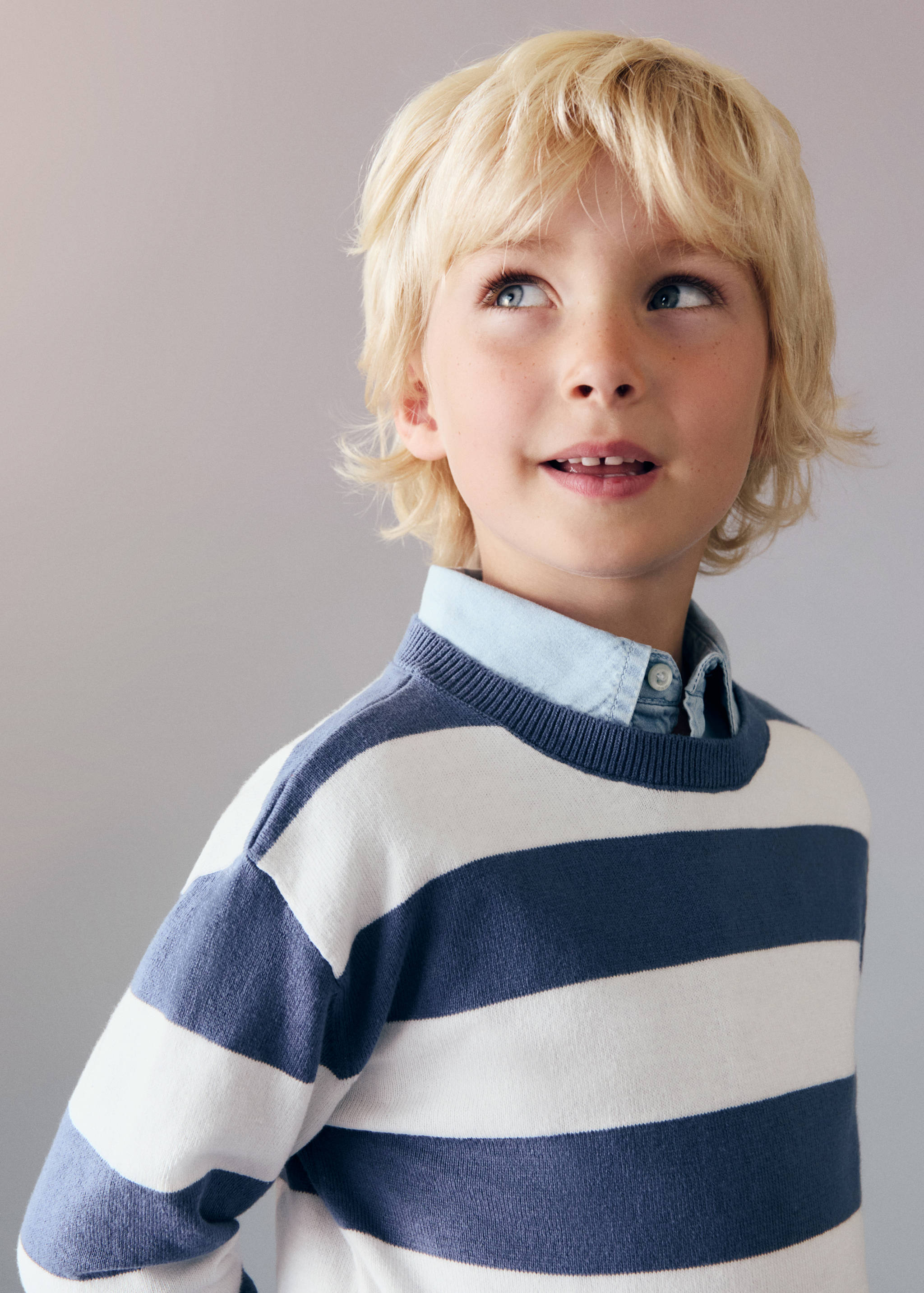 Striped cotton-blend sweater - Details of the article 1