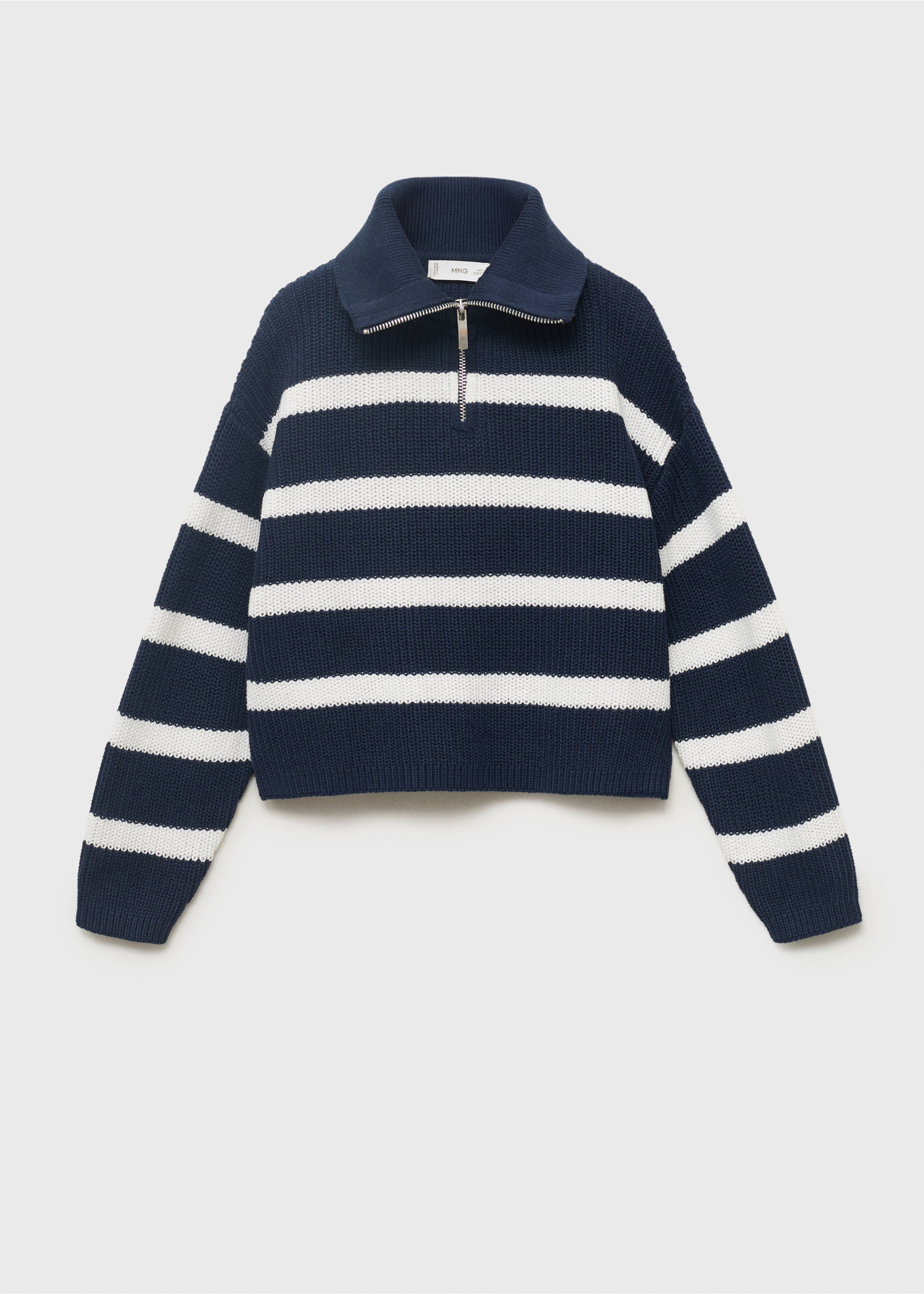 Knitted sweater with perkins neck - Article without model, Navy. Ref: 17023281-00.