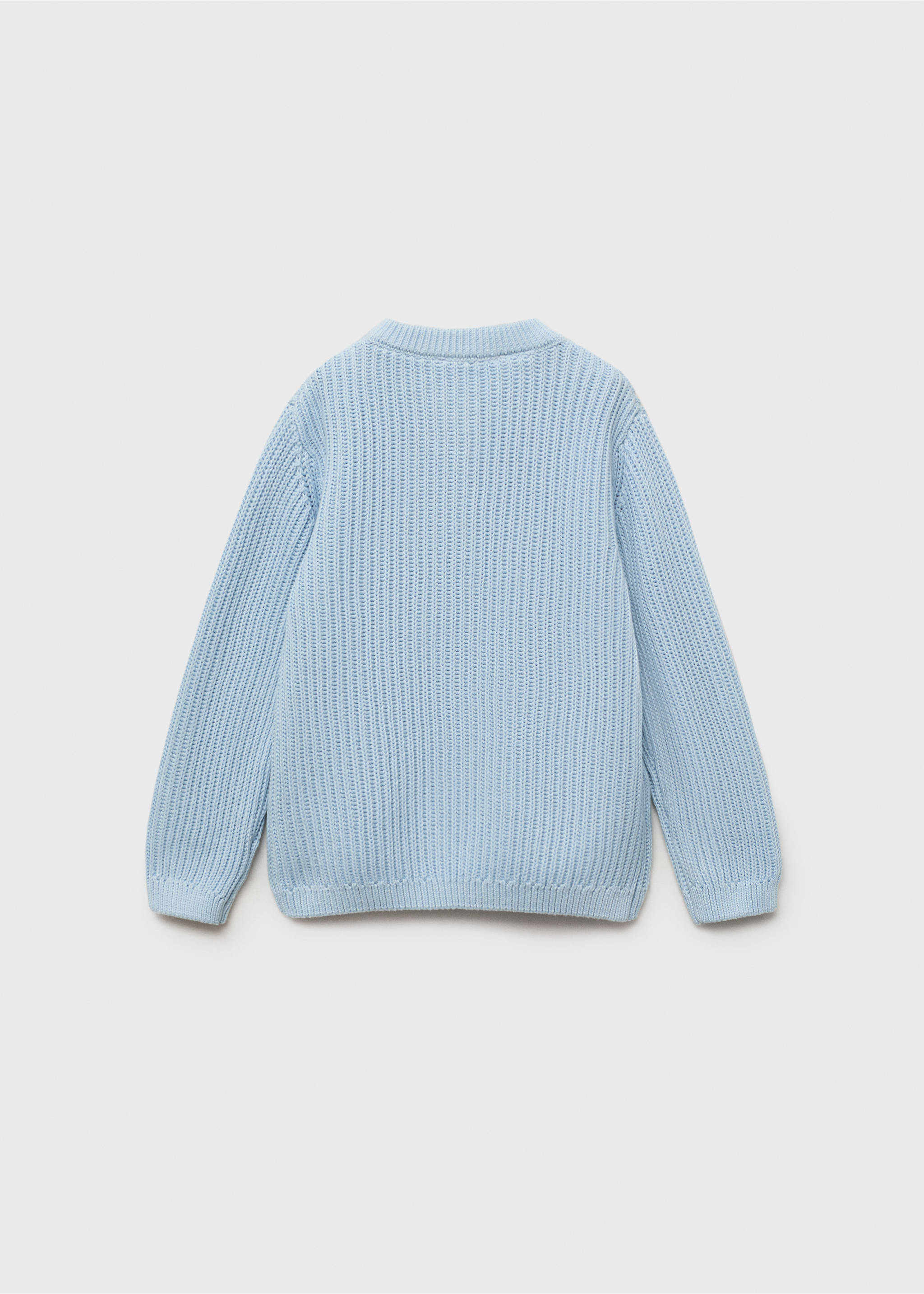 Knitted cotton sweater - Reverse of the article, Blue. Ref: 17023282-00.