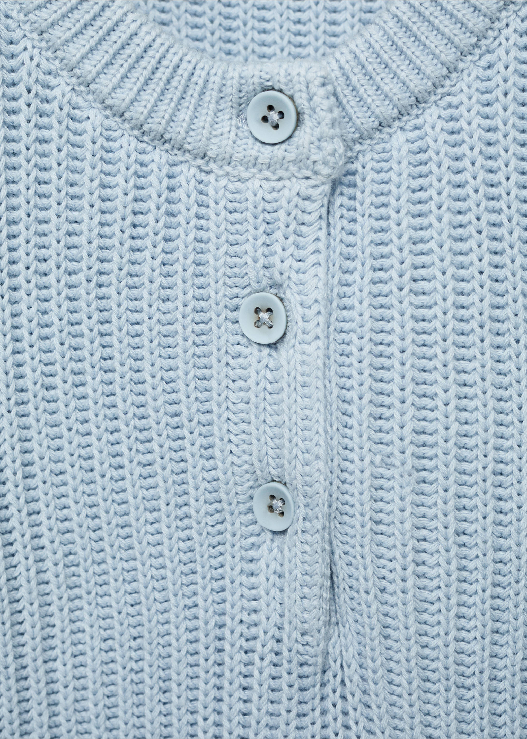 Knitted cotton sweater - Details of the article 8, Blue. Ref: 17023282-00.