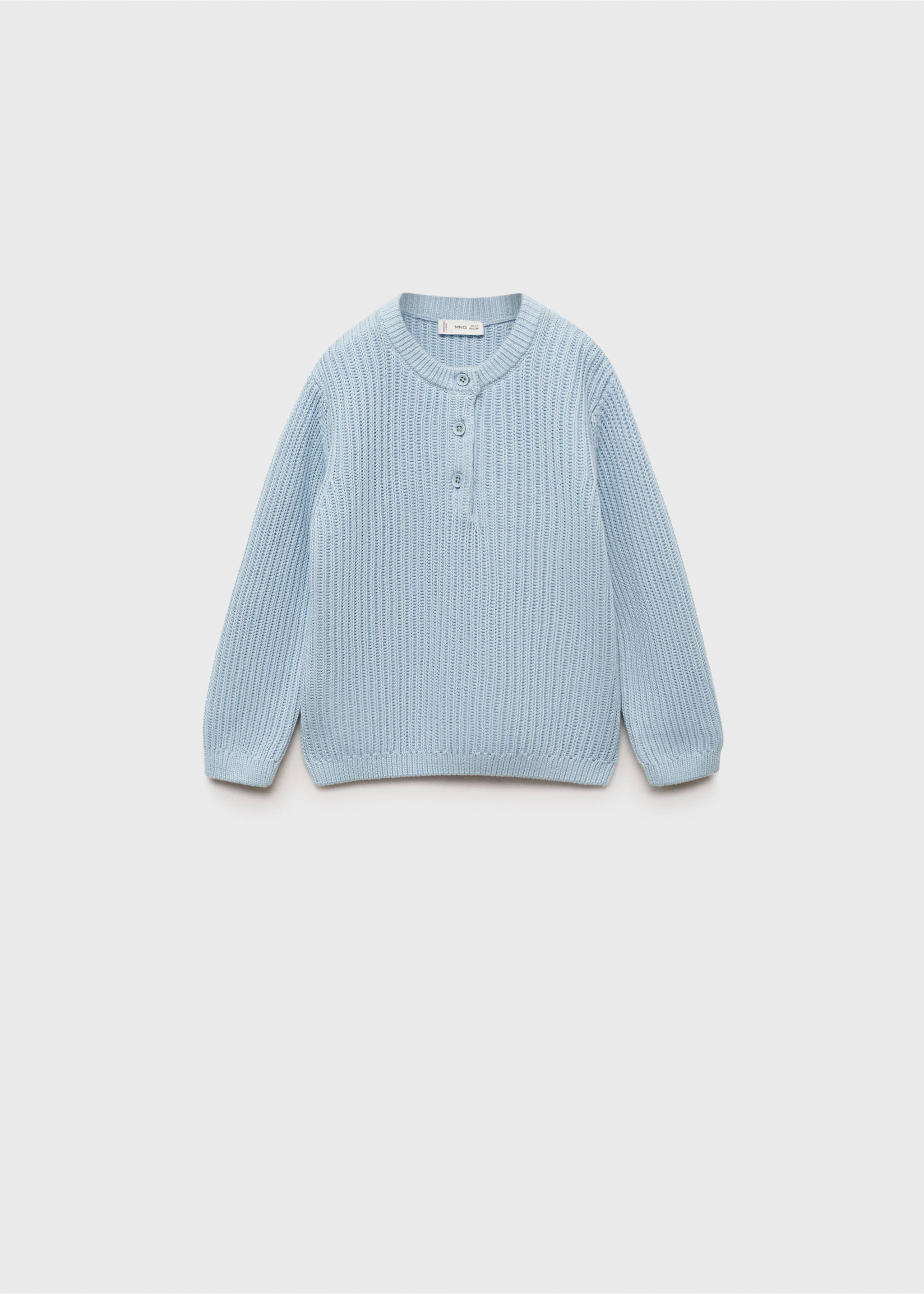 Knitted cotton sweater - Article without model, Blue. Ref: 17023282-00.