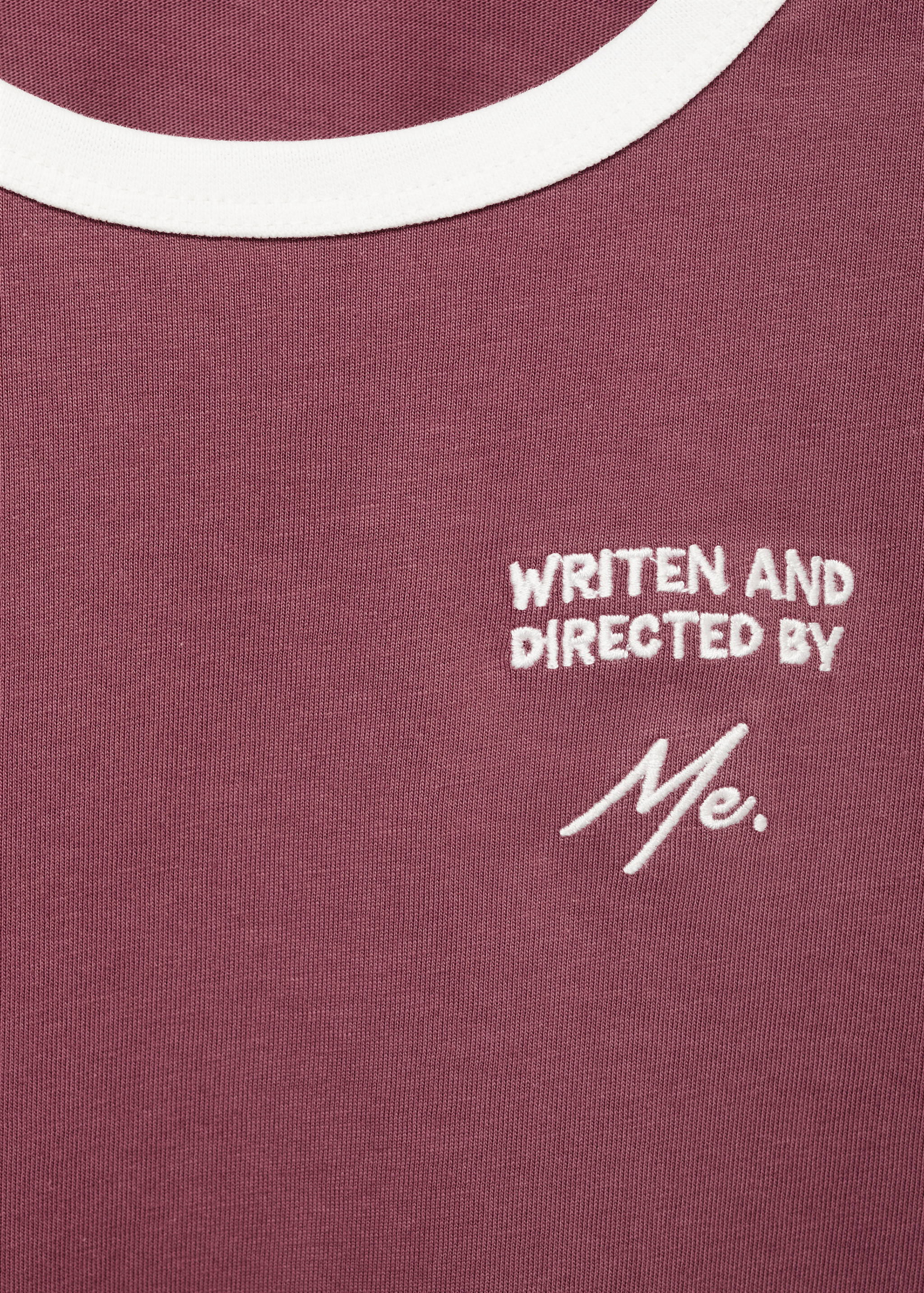 T-shirt brodé avec col contrastant - Détail de l'article 8