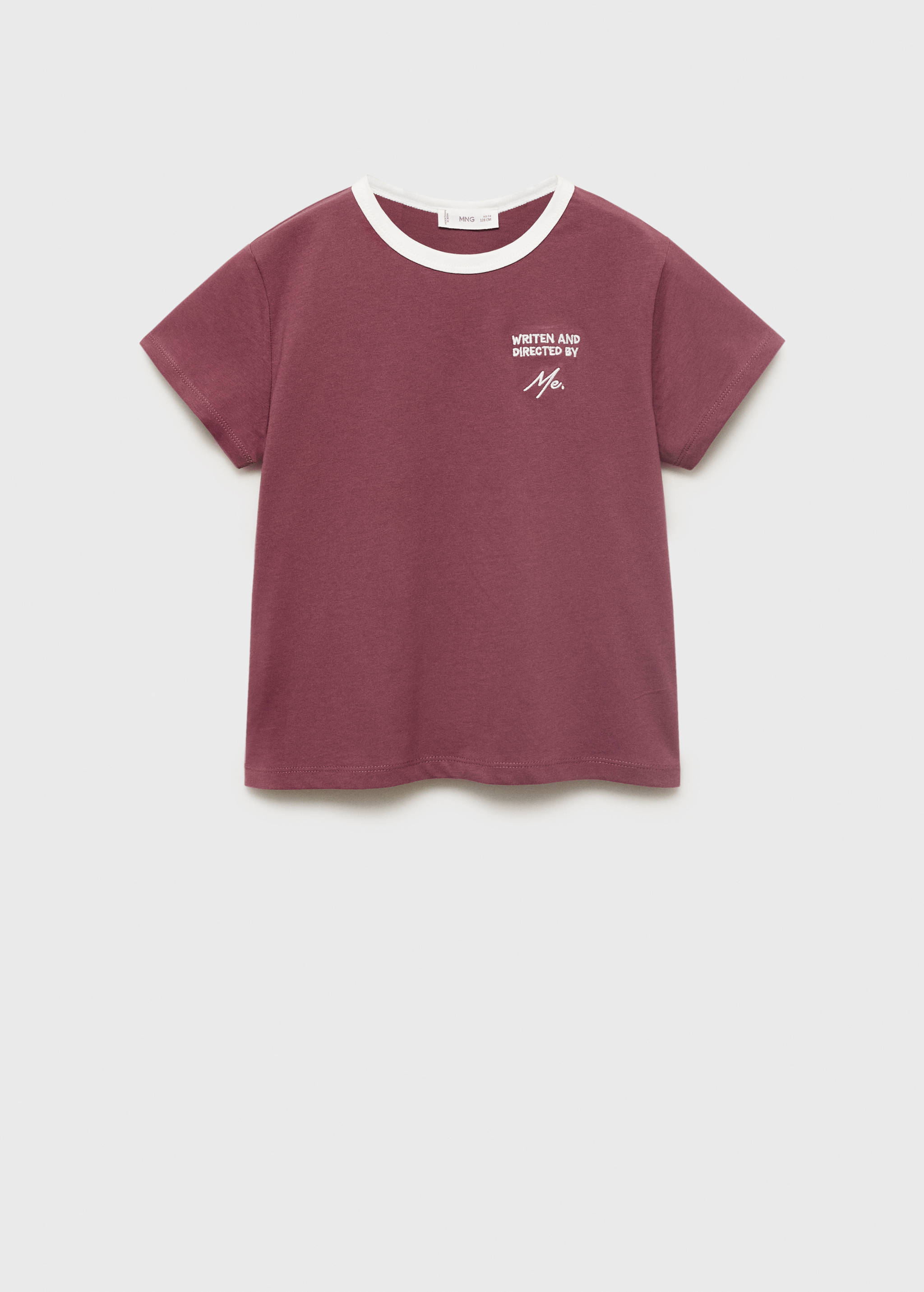 T-shirt brodé avec col contrastant - Article sans modèle