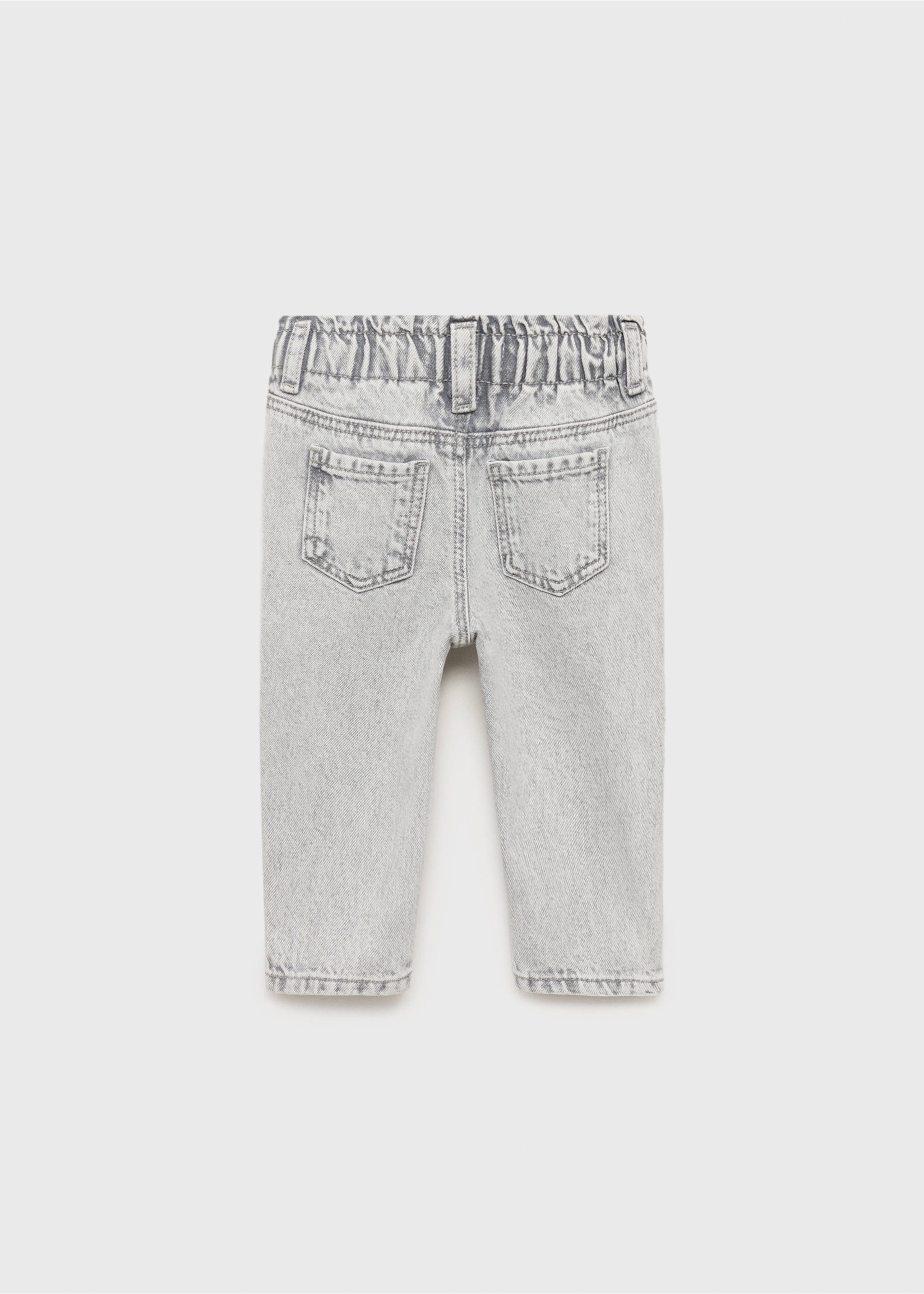 Paper bag jeans with buttons - Reverse of the article, Denim Grey. Ref: 17023285-00.