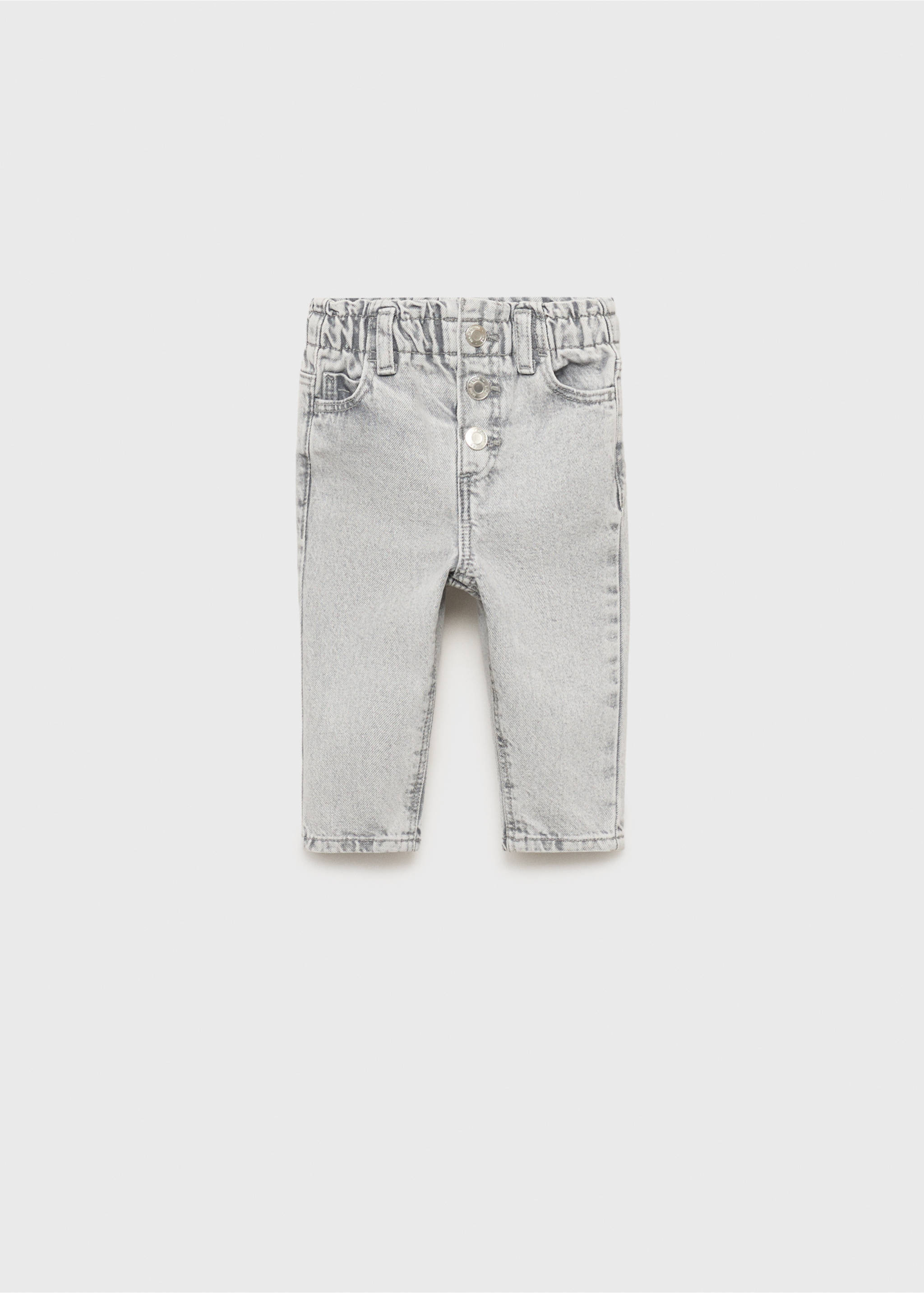 Paper bag jeans with buttons - Article without model, Denim Grey. Ref: 17023285-00.
