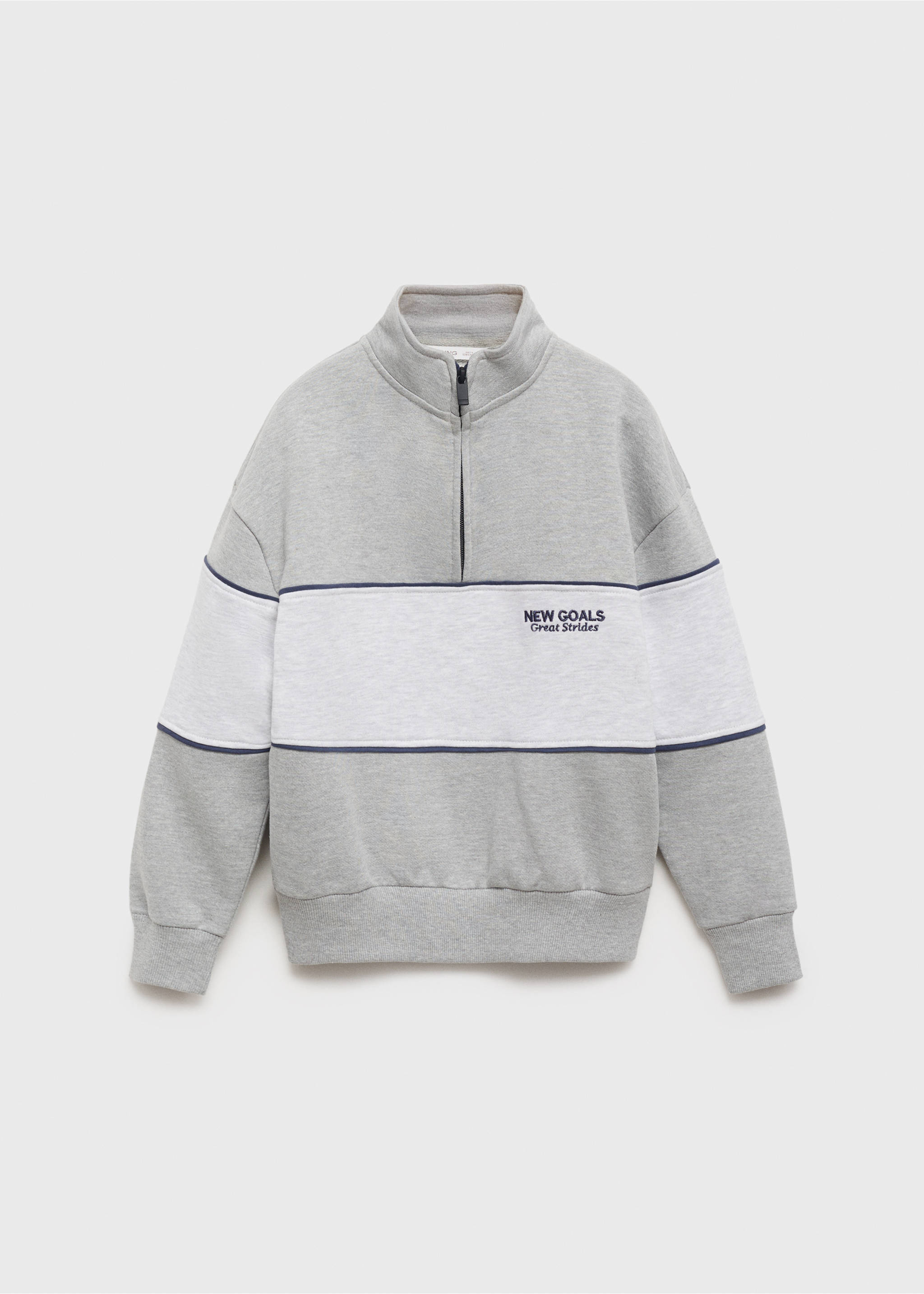 Perkins-neck sweatshirt - Article without model, Medium Heather Grey. Ref: 17023286-00.